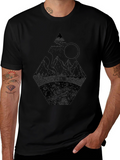 Dino Mountain Graphic Tee - Black