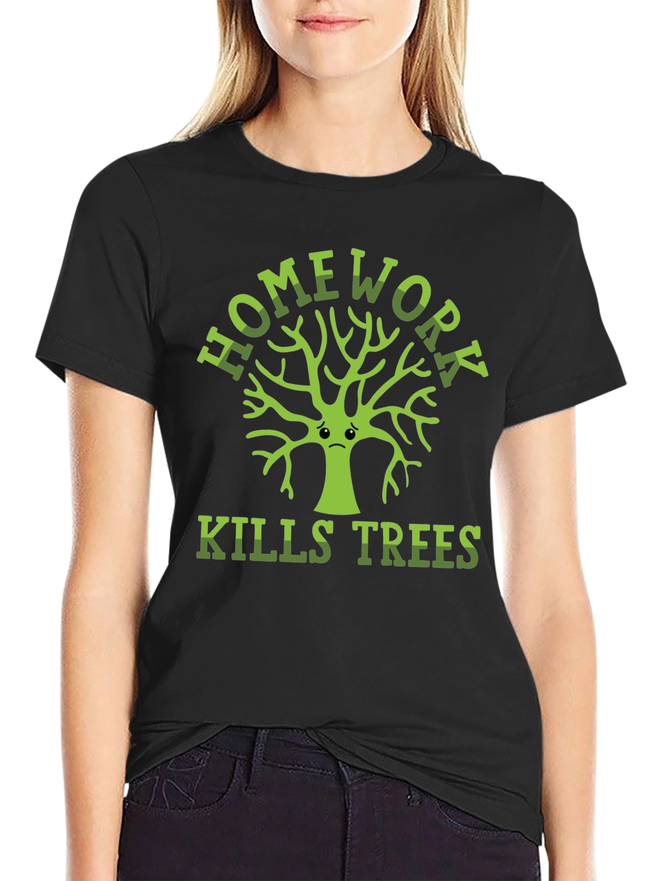 Homework Kills Trees Graphic T-Shirt - Eco Friendly