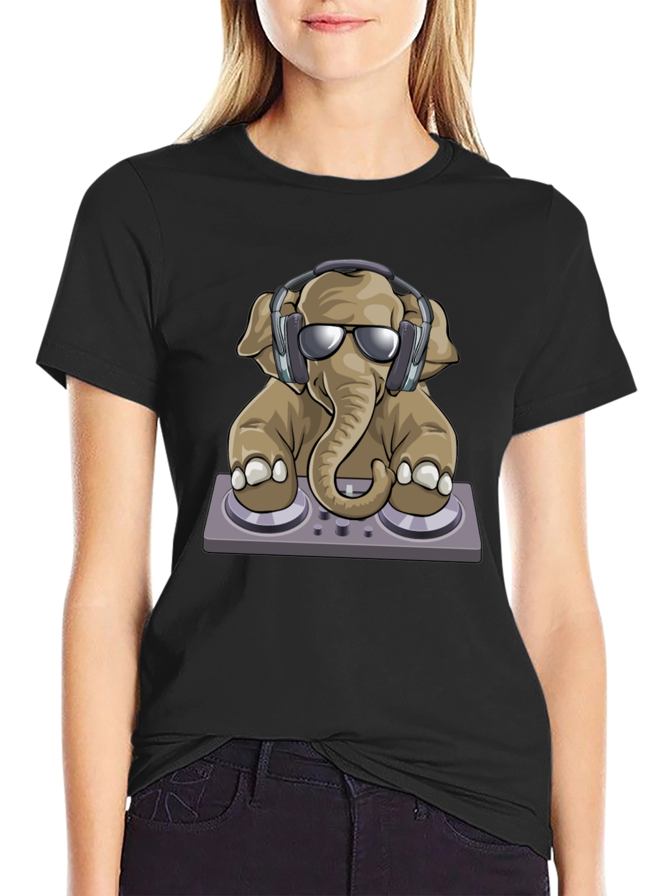 DJ Elephant Graphic T-Shirt - Cool Music Lover Tee