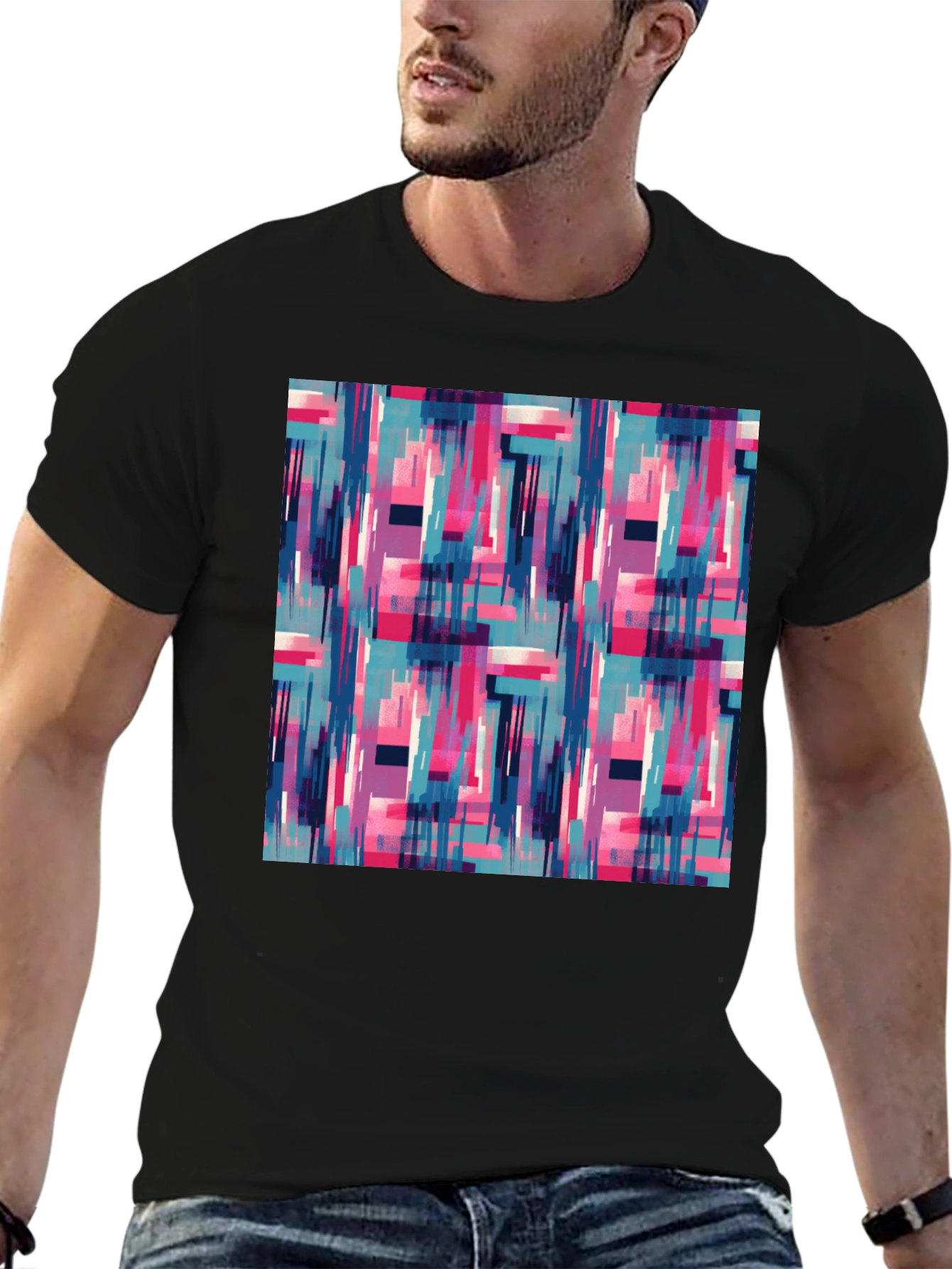 Abstract Geometric Graphic Print Mens T-Shirt