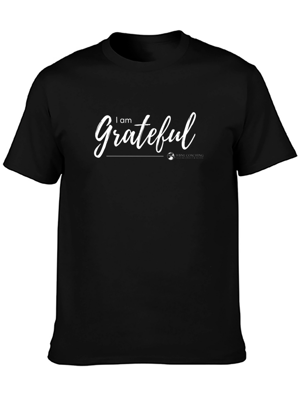 I am Grateful Black T-Shirt Motivational Tee
