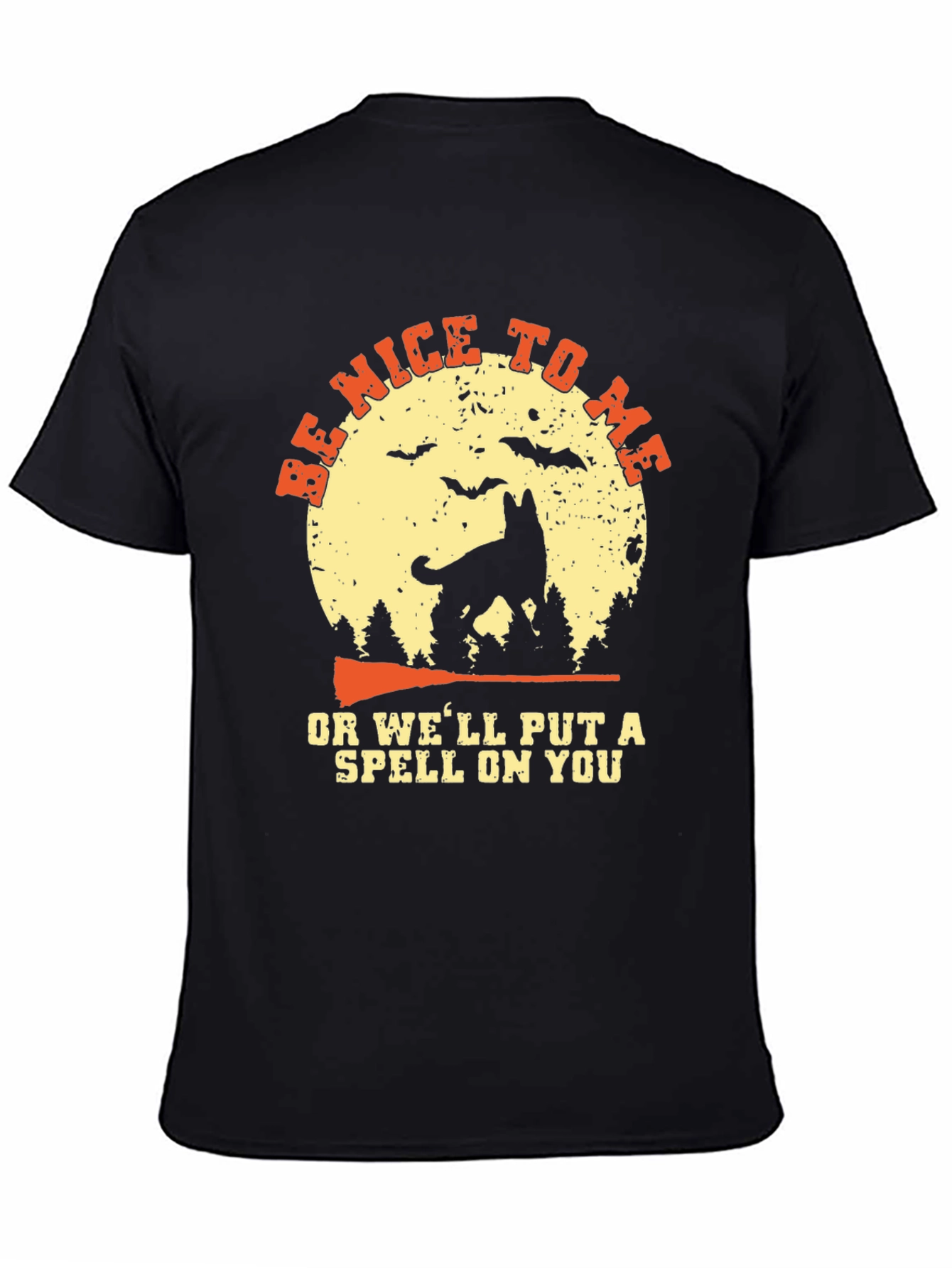 Halloween Dog Graphic Tee - Be Nice or Else!