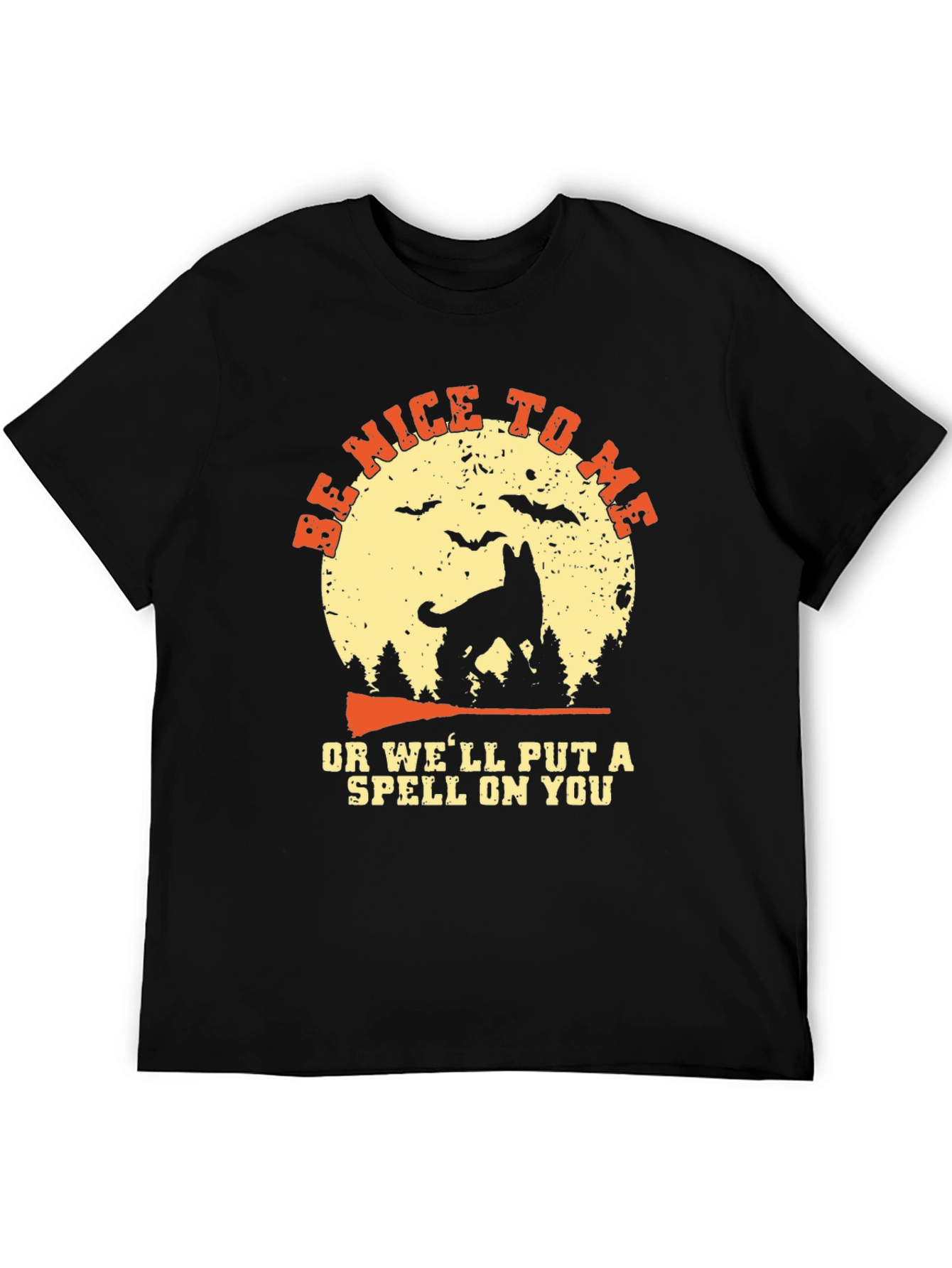 Halloween Dog Graphic Tee - Be Nice or Else!