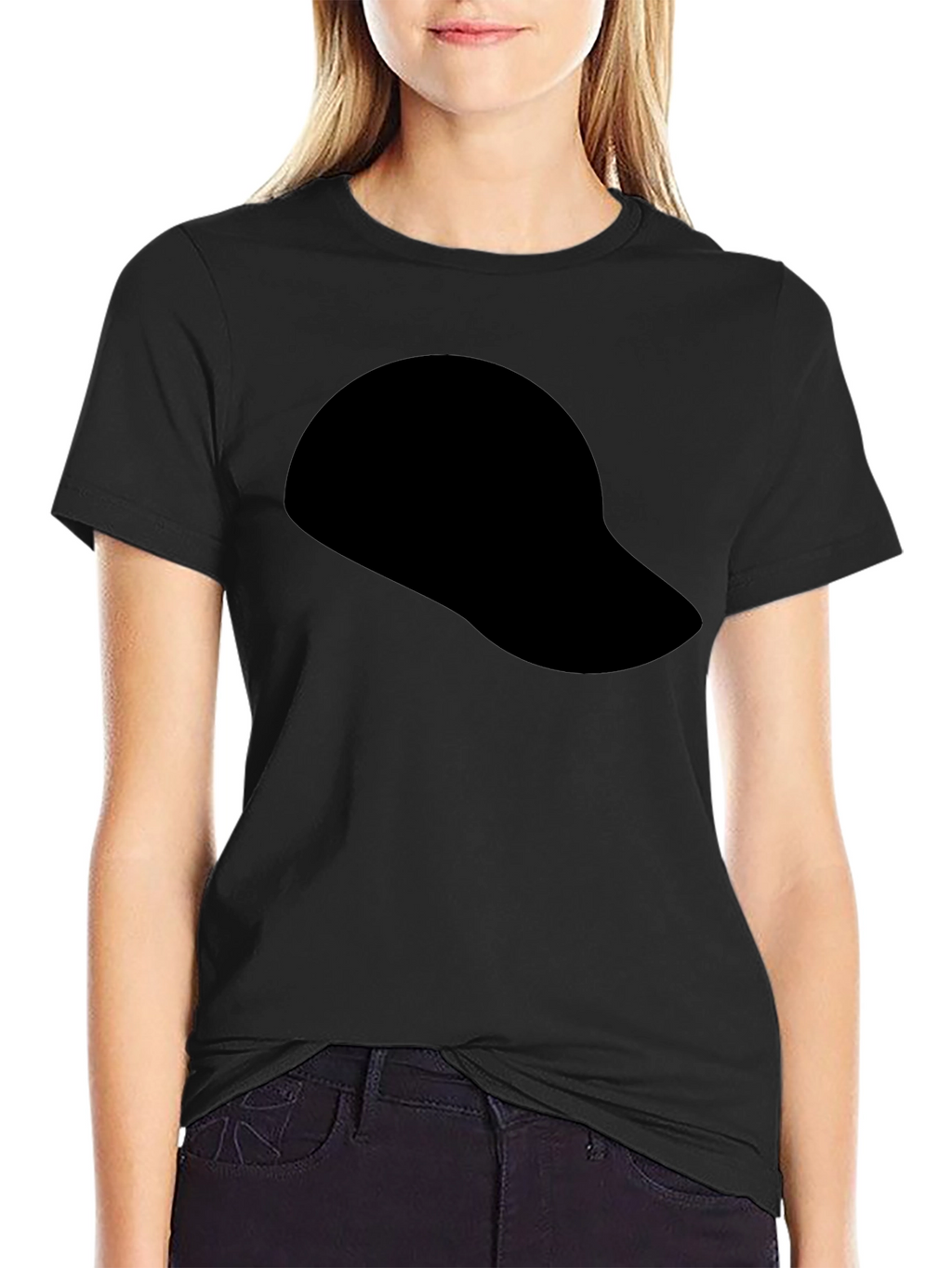 Black Baseball Cap Silhouette T-Shirt