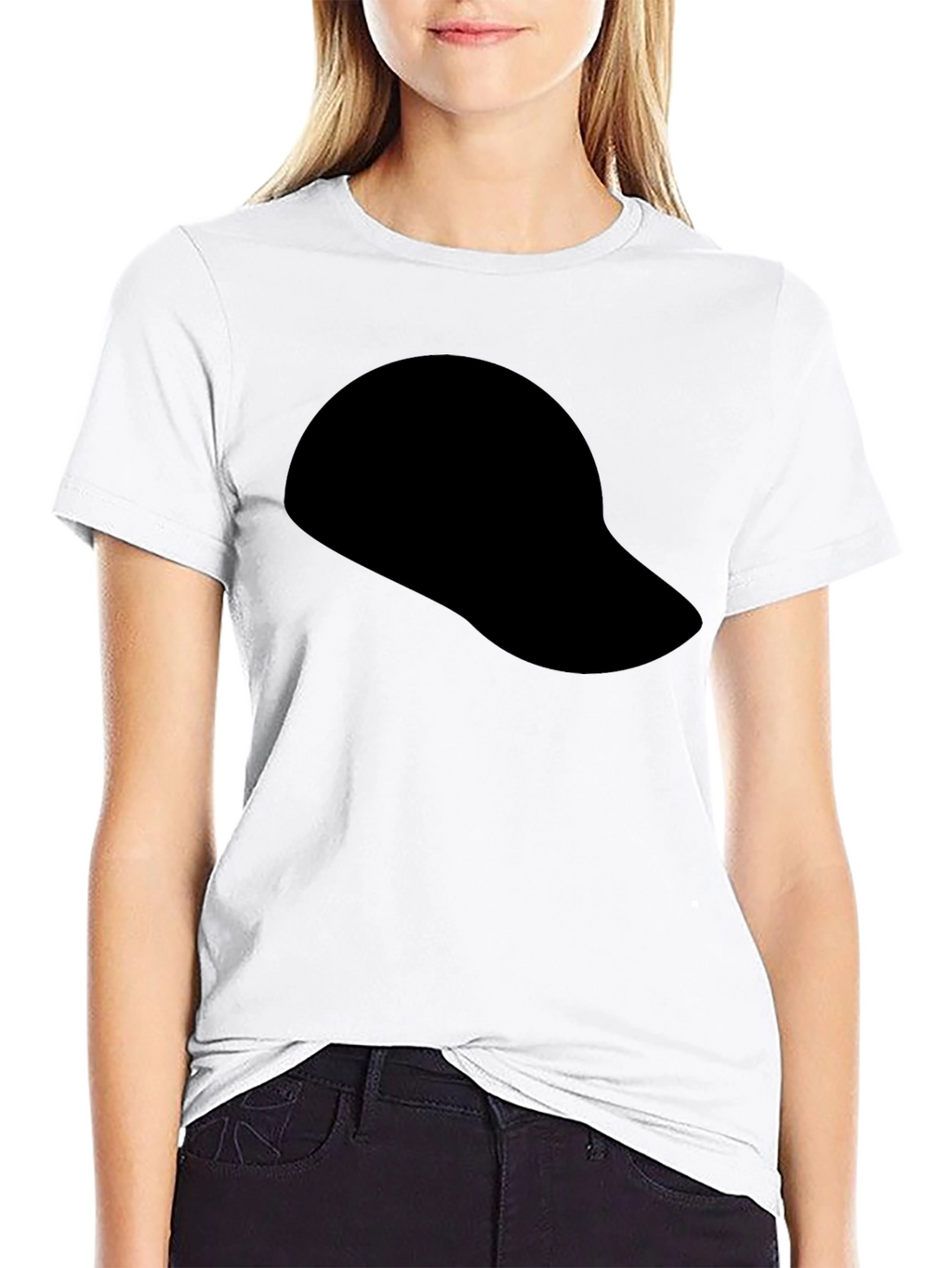 Black Baseball Cap Silhouette T-Shirt