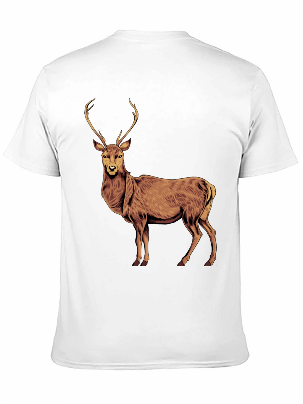 Deer Graphic Tee - Black Cotton T-Shirt