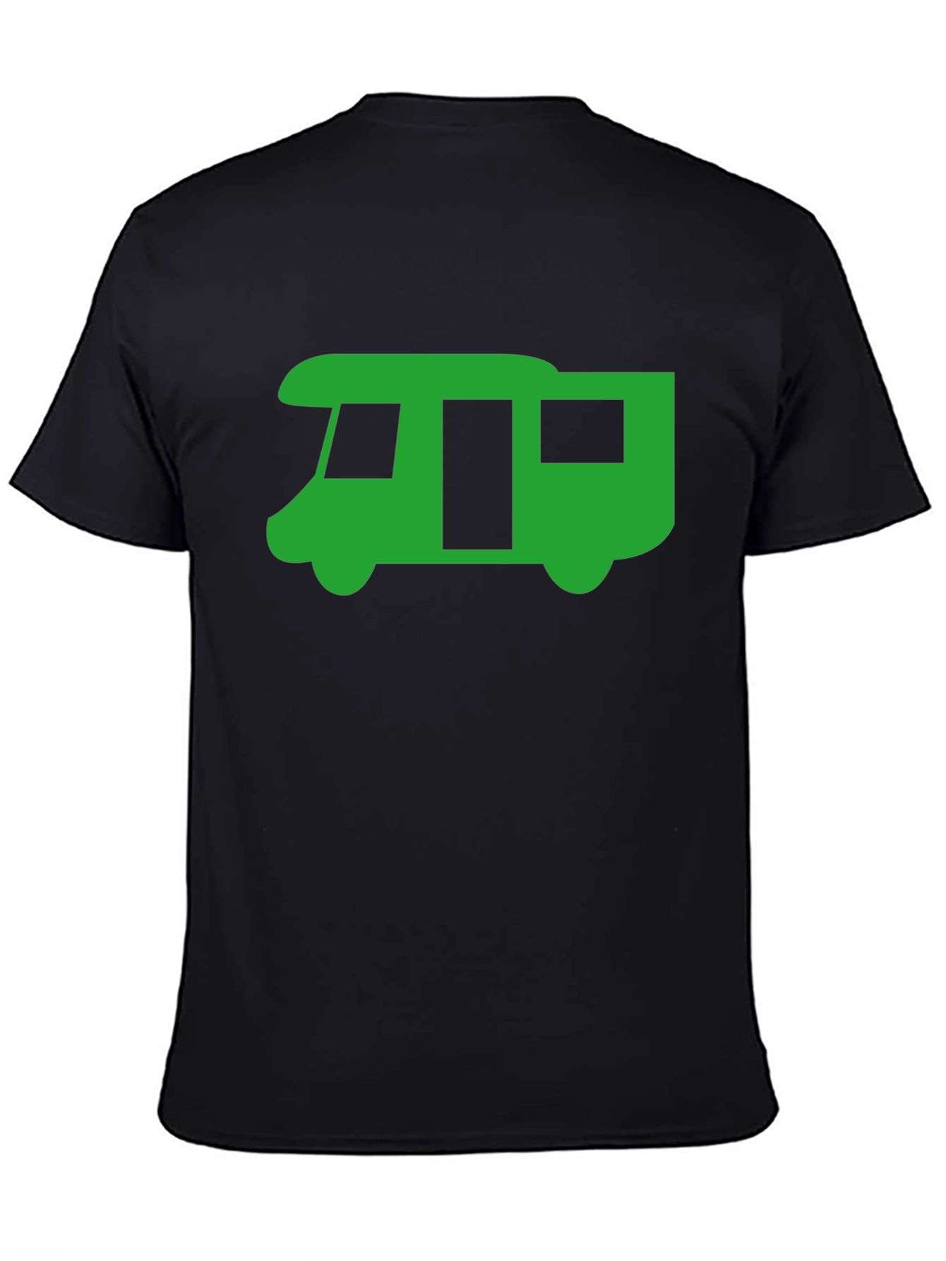 Green RV Graphic Tee - Black Casual T-Shirt