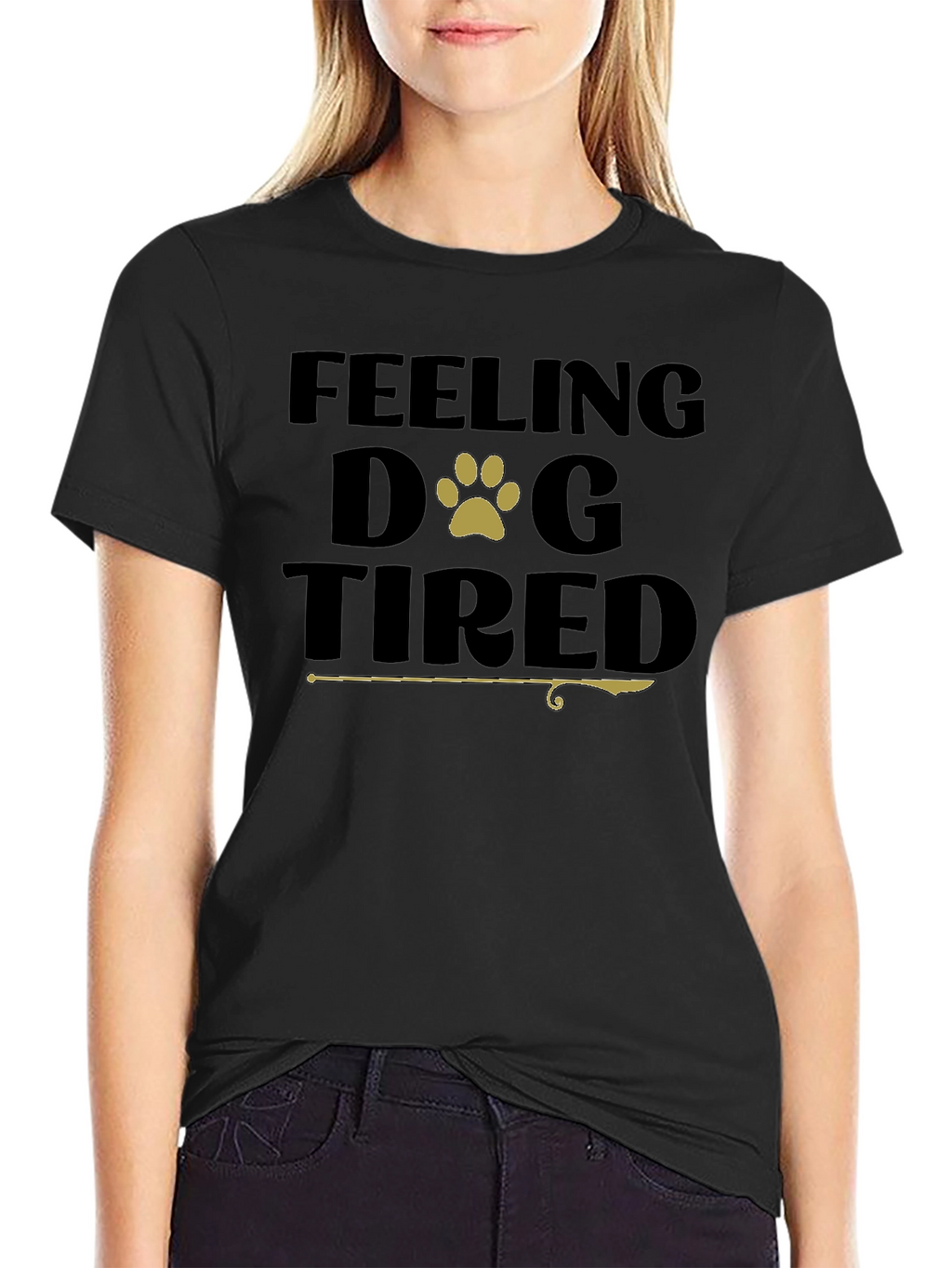 Feeling Dog Tired Black T-Shirt