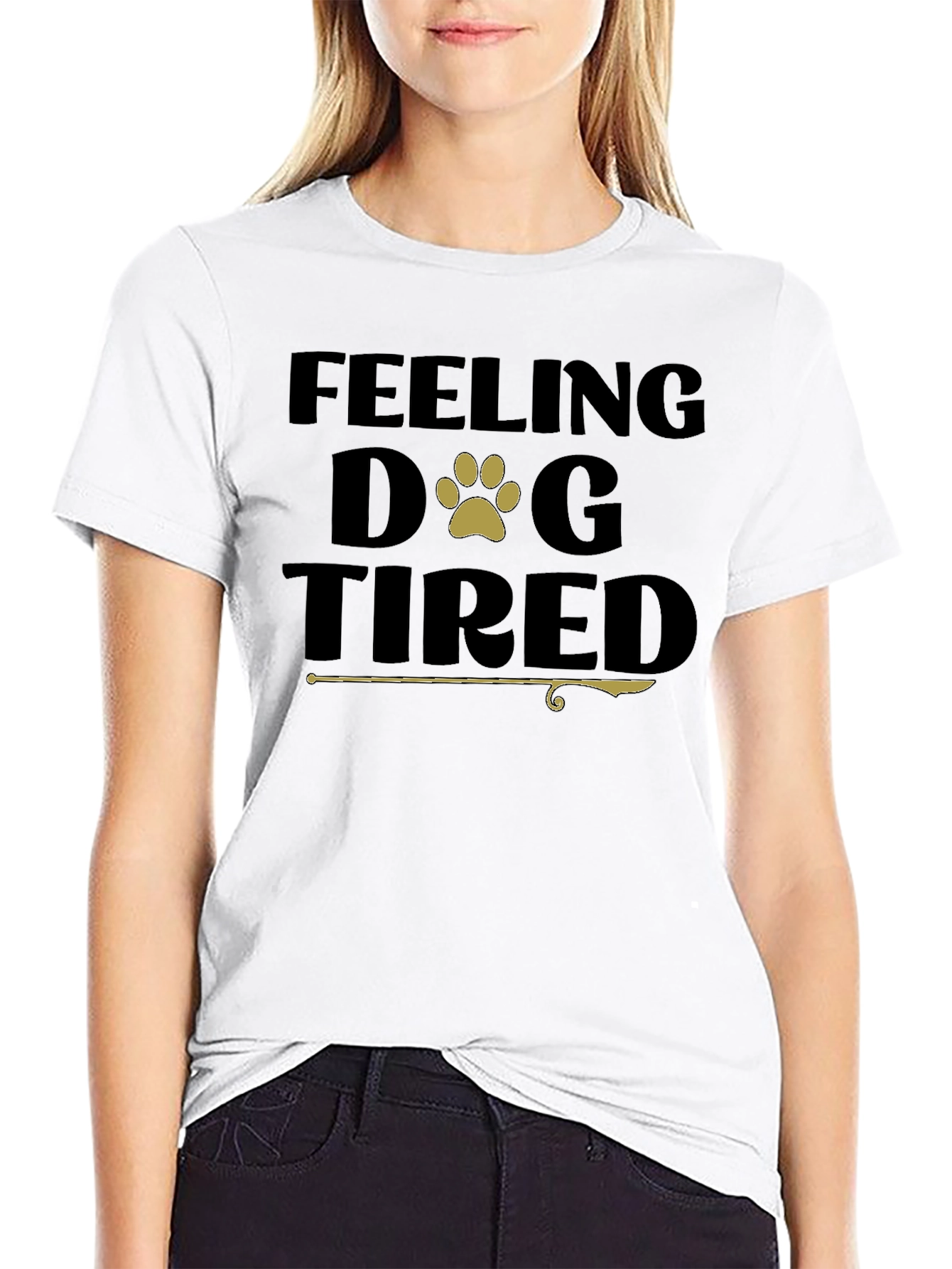 Feeling Dog Tired Black T-Shirt