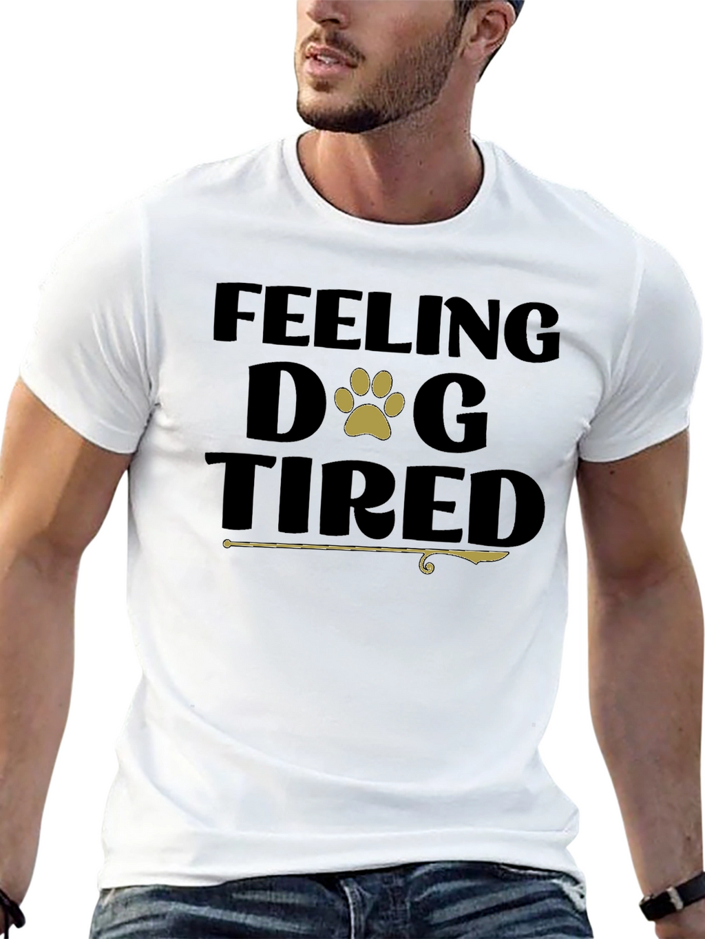Feeling Dog Tired Black T-Shirt