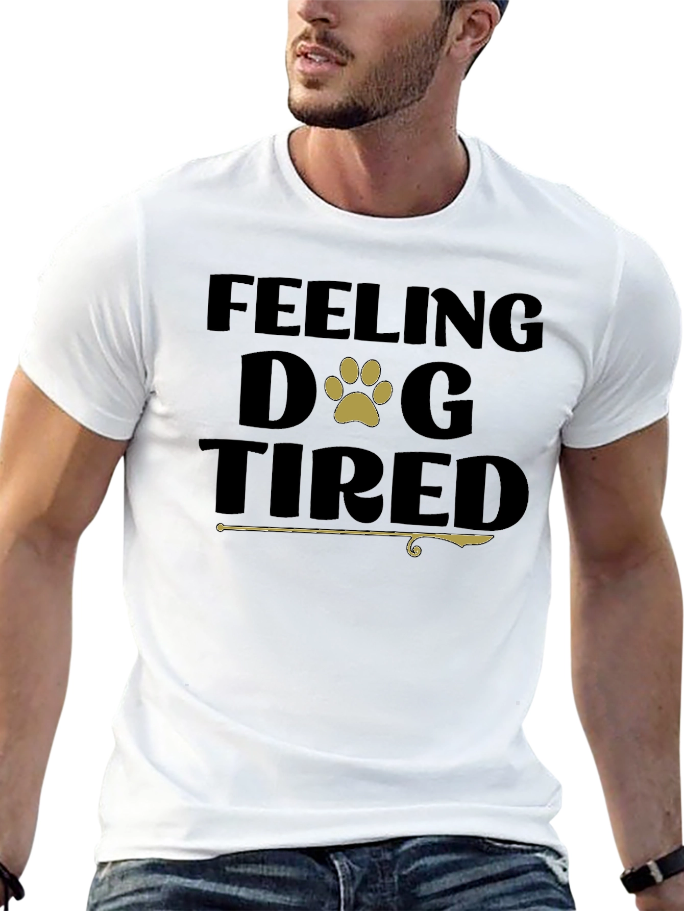 Feeling Dog Tired Black T-Shirt