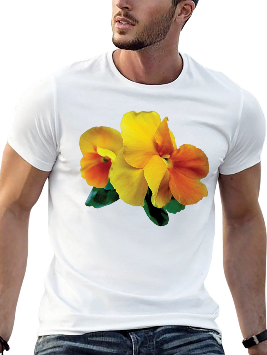 Floral Print Black T-Shirt