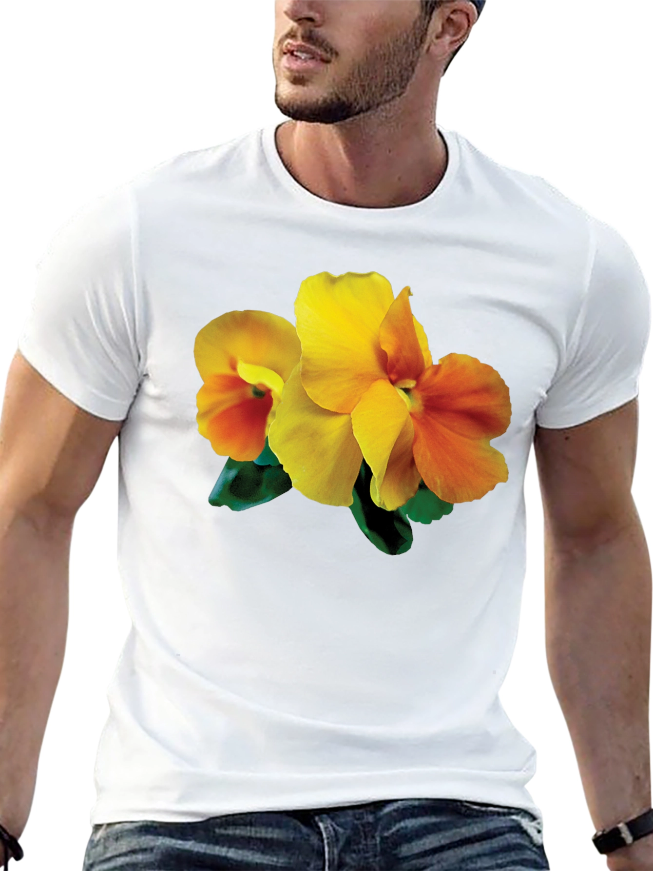 Floral Print Black T-Shirt