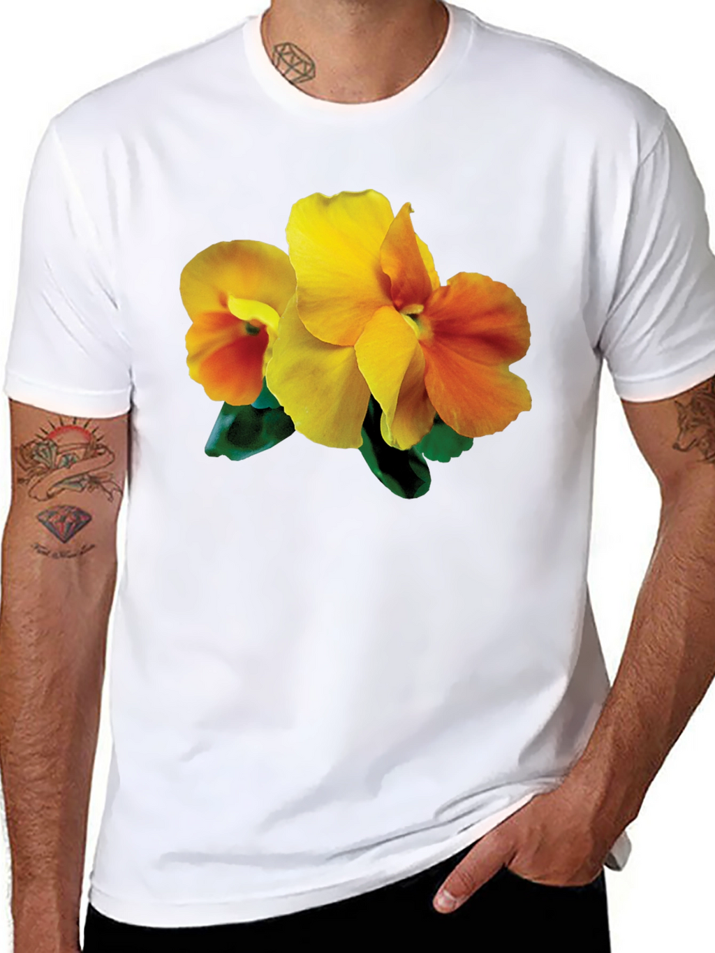 Floral Print Black T-Shirt