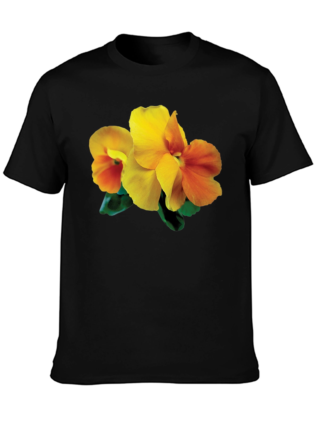 Floral Print Black T-Shirt