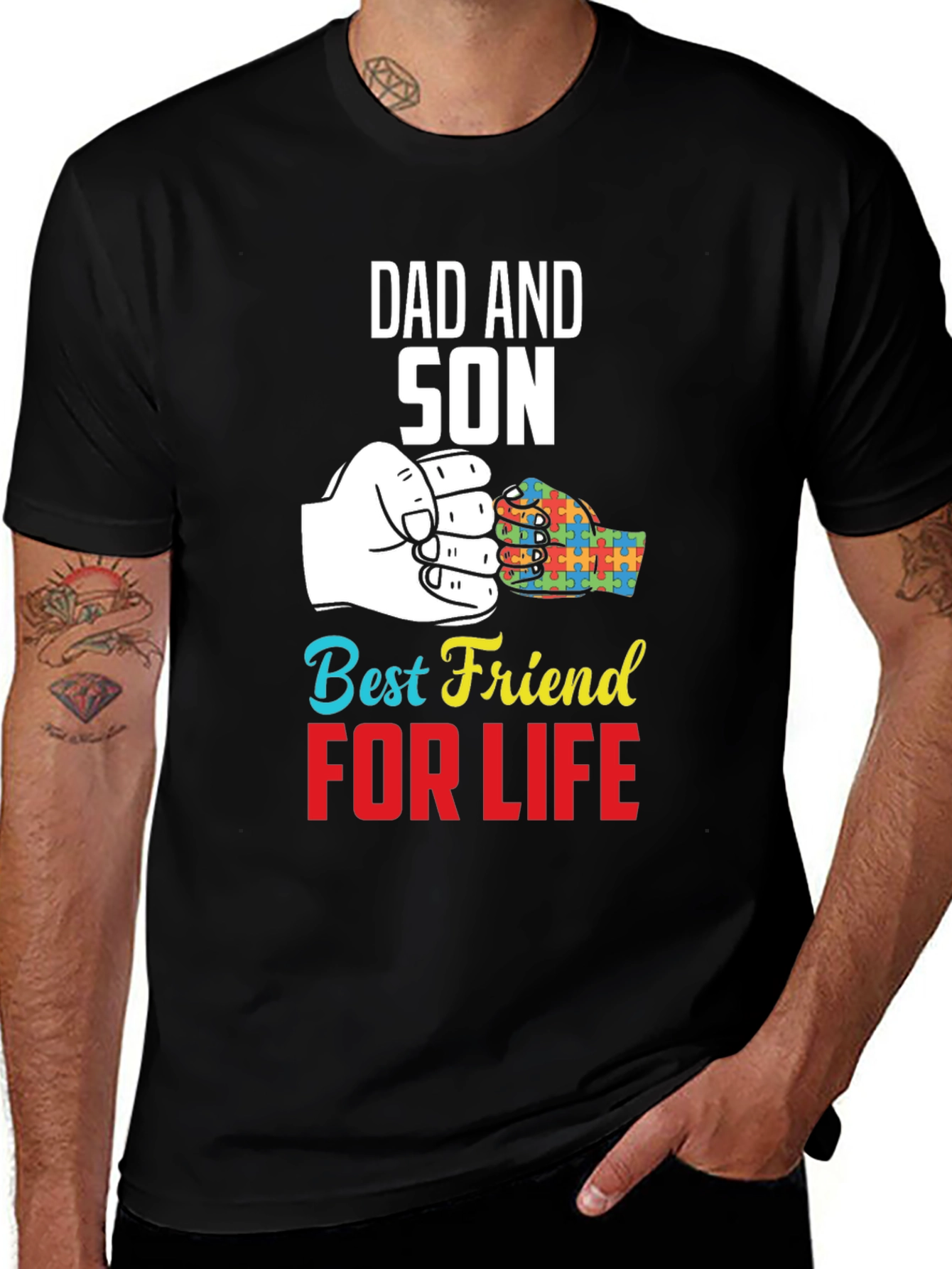 Dad and Son Best Friend For Life Autism Awareness T-Shirt