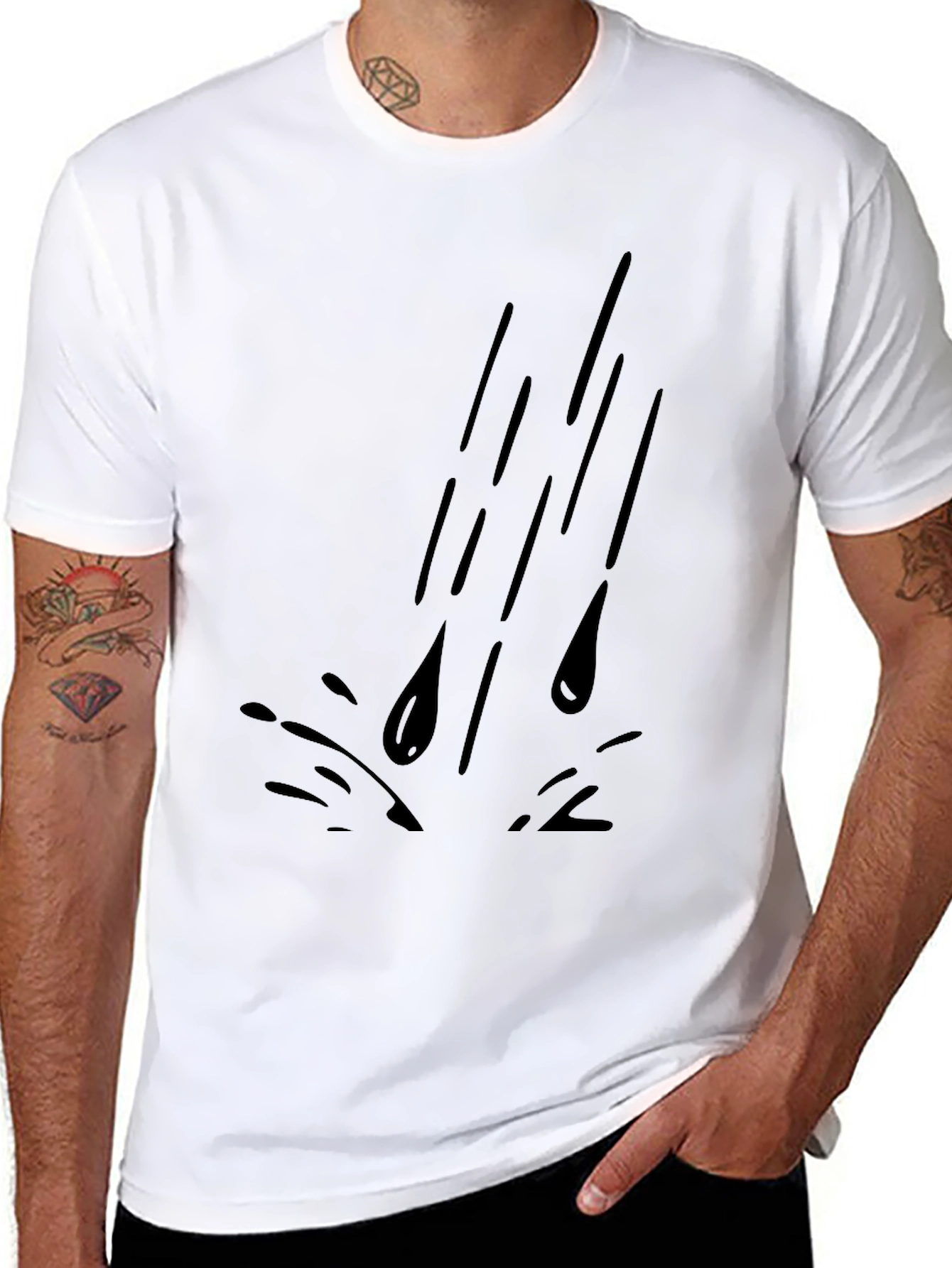 Black Rain Drops Graphic Tee