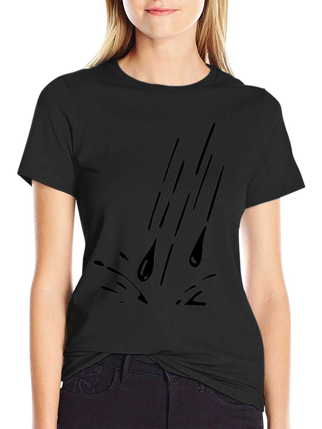 Black Rain Drops Graphic Tee