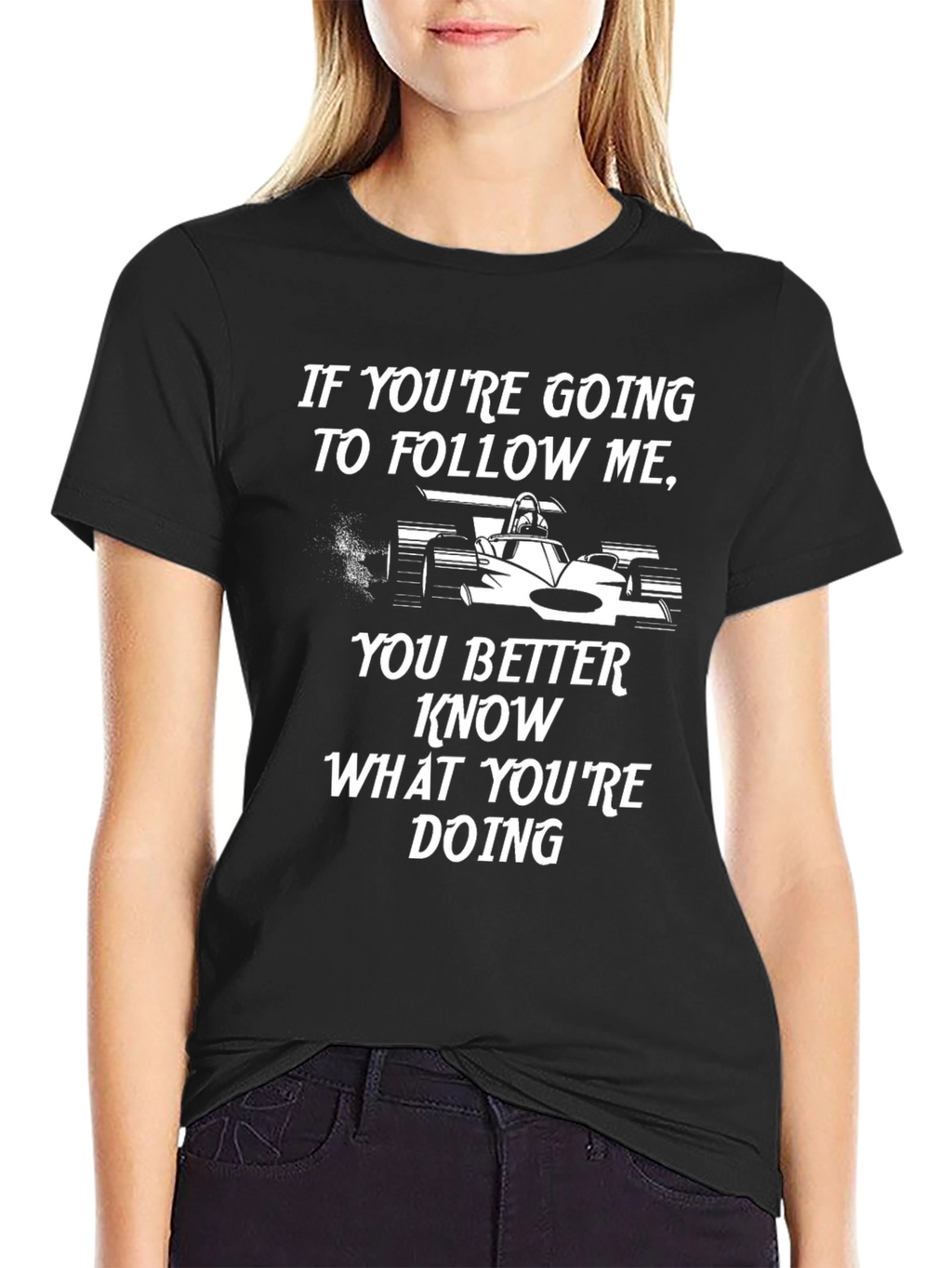Follow Me Racing Car Graphic T-Shirt