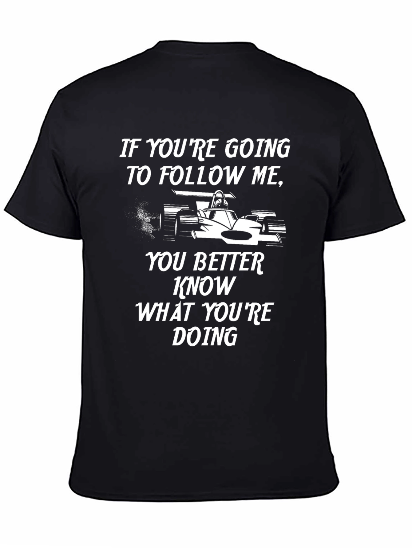 Follow Me Racing Car Graphic T-Shirt