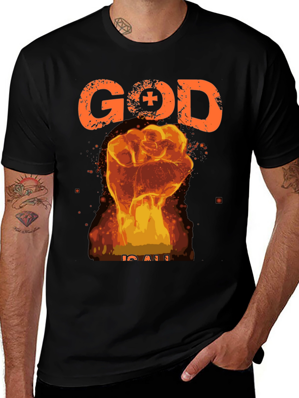God is All Black Graphic Tee