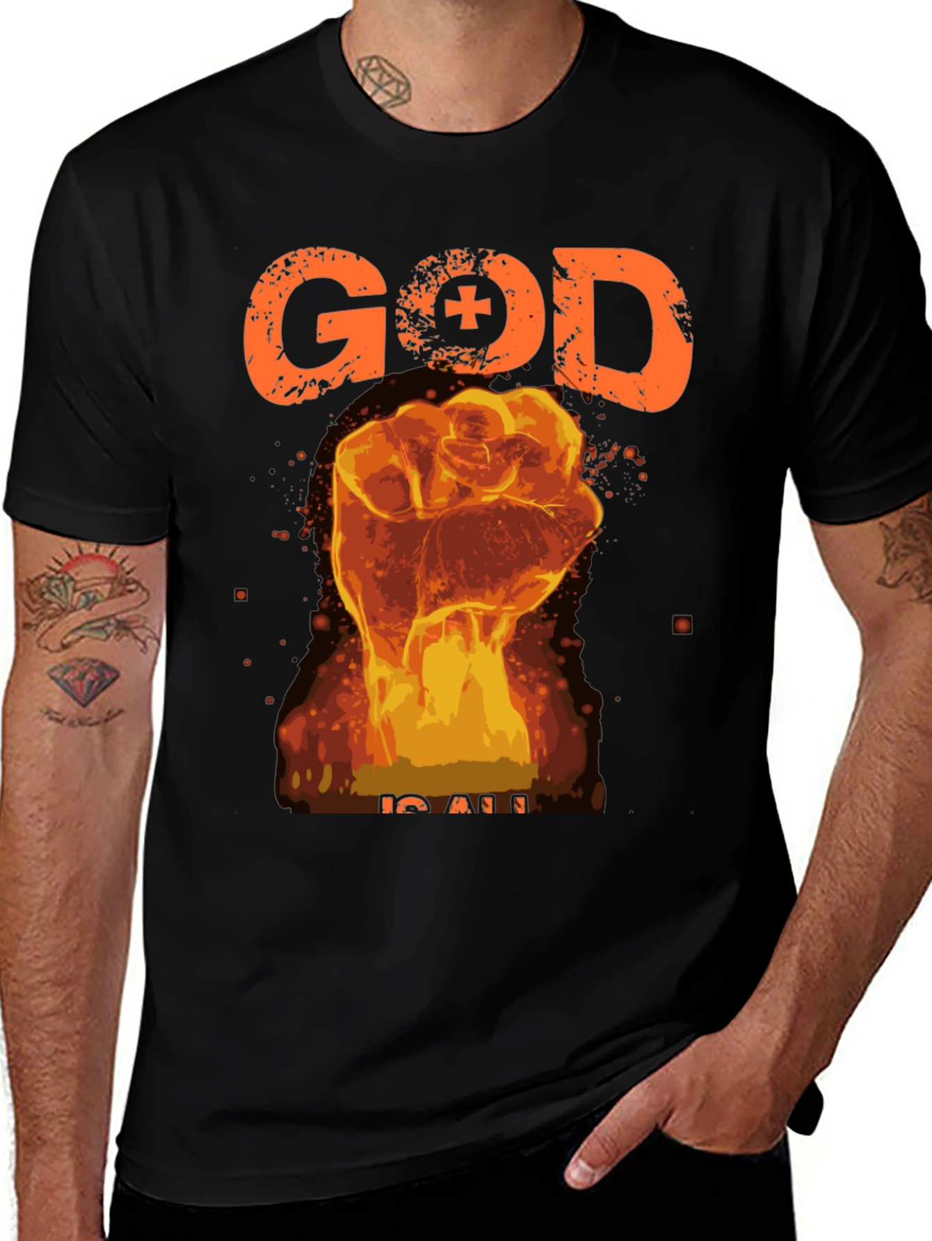 God is All Black Graphic Tee