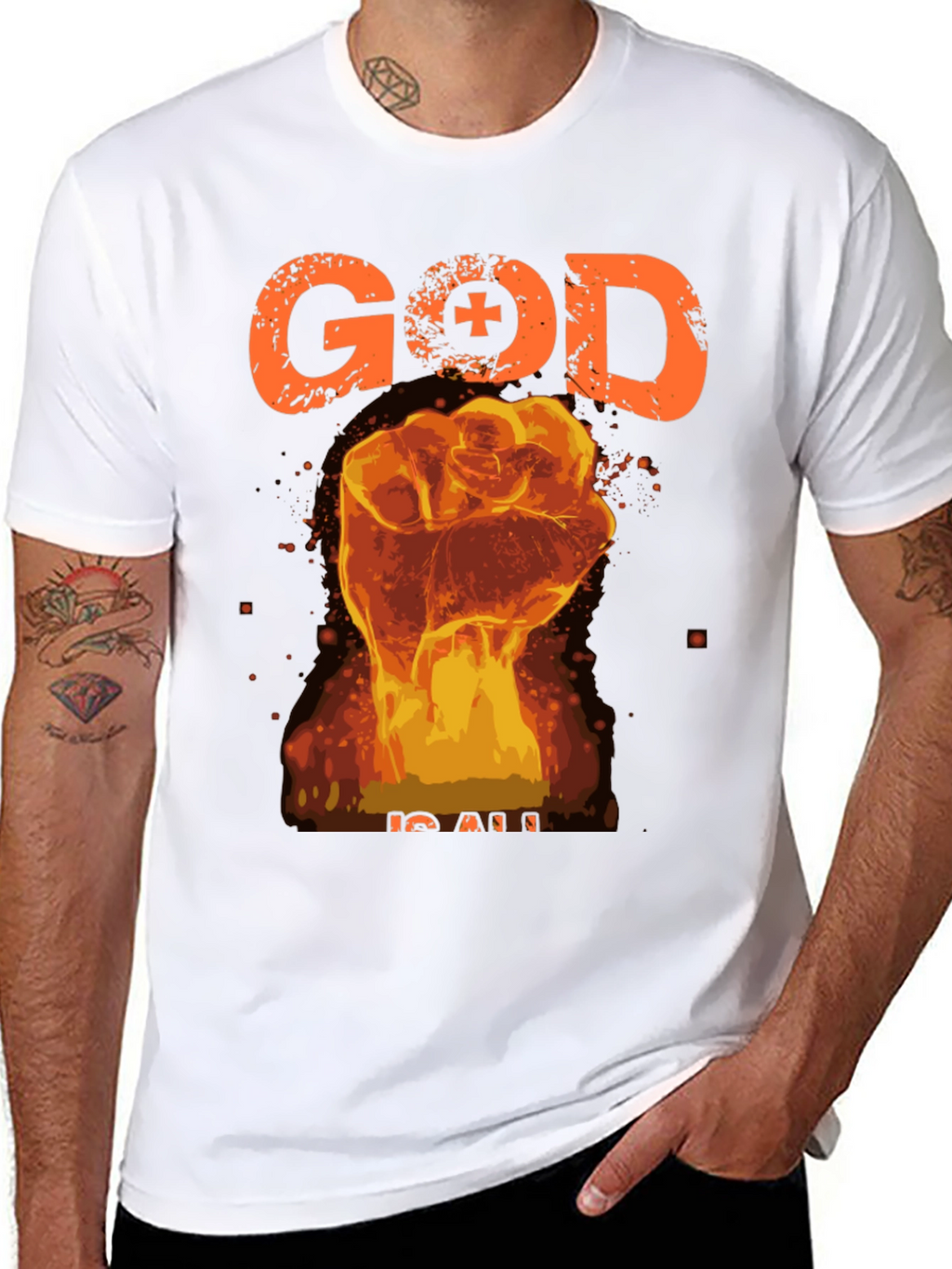 God is All Black Graphic Tee
