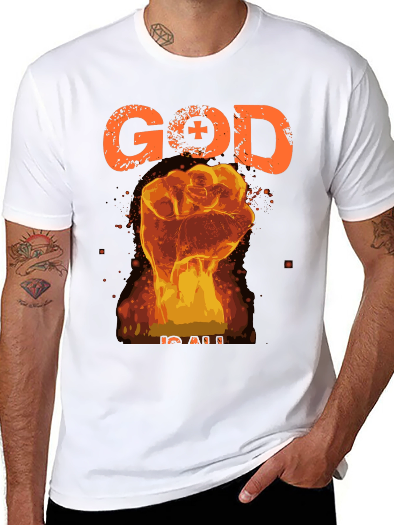 God is All Black Graphic Tee
