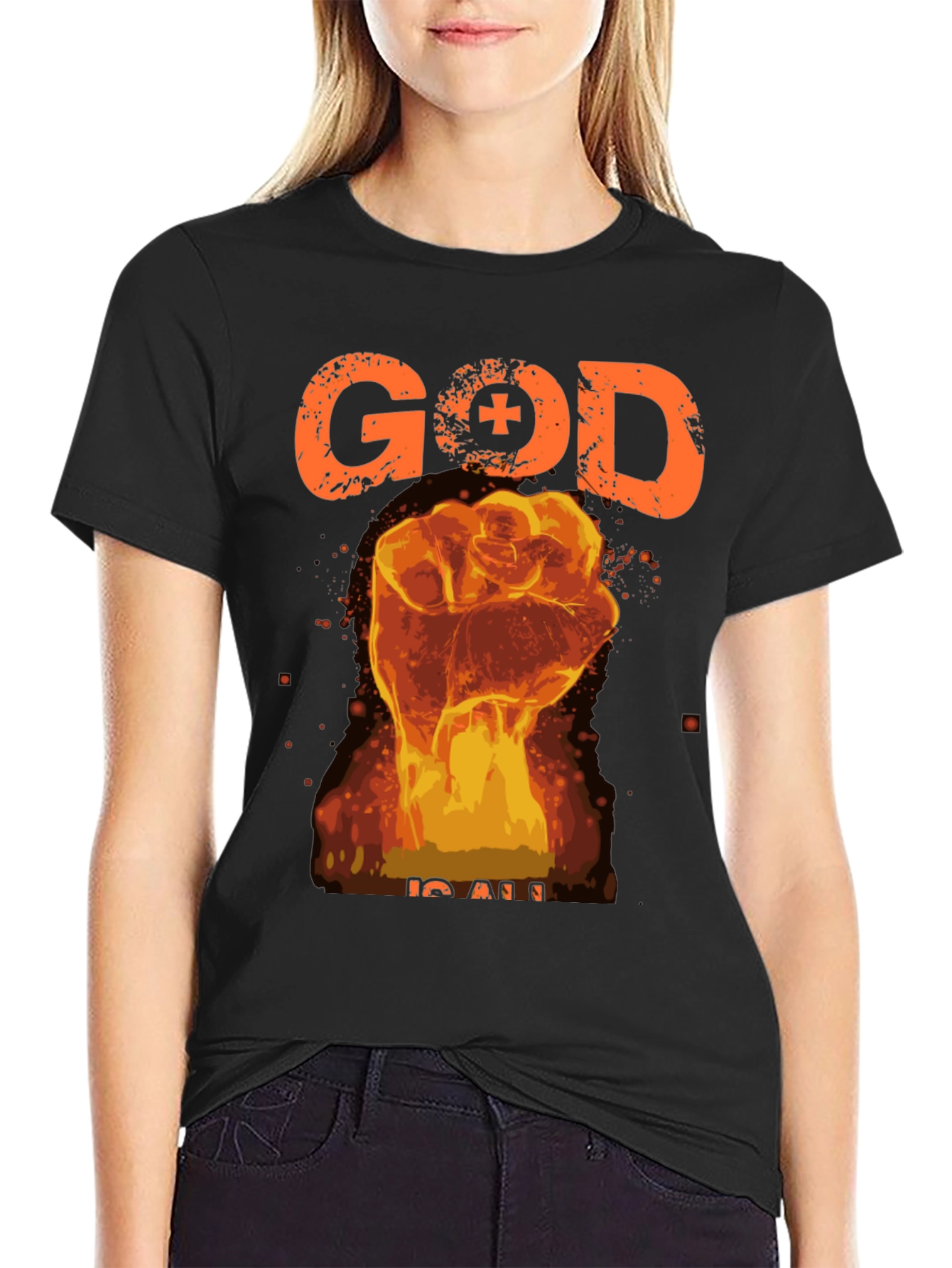 God is All Black Graphic Tee