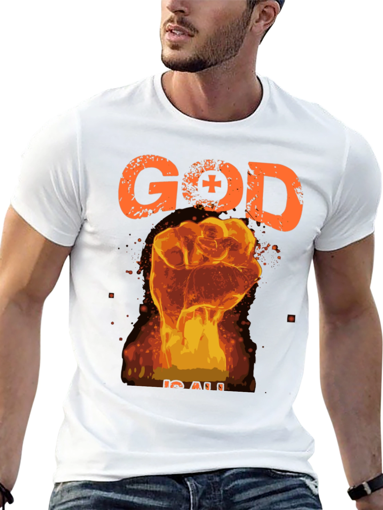 God is All Black Graphic Tee