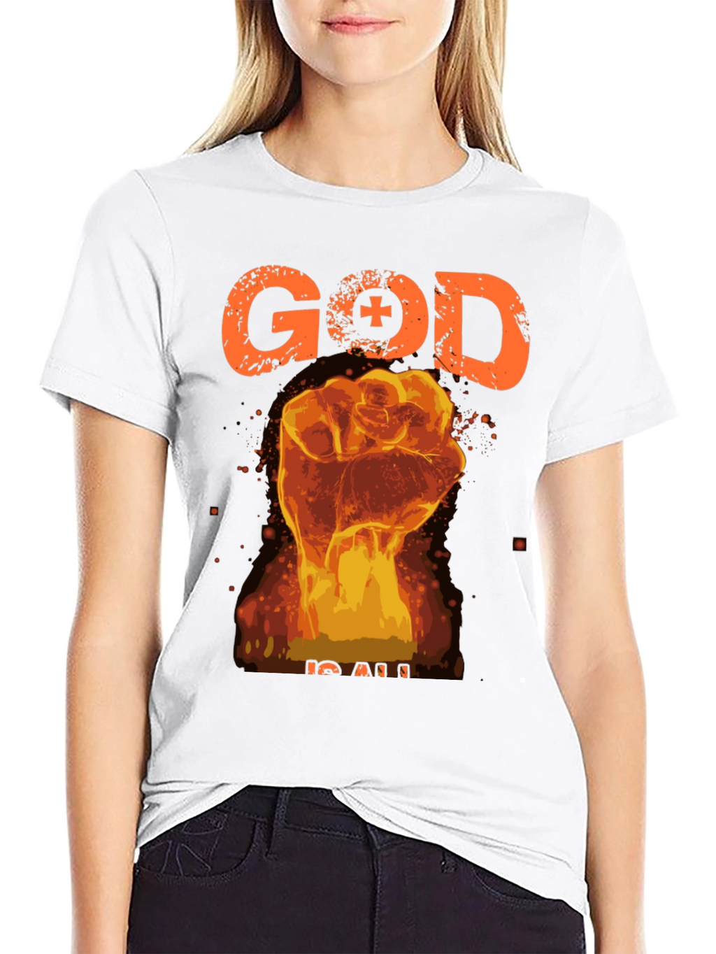 God is All Black Graphic Tee