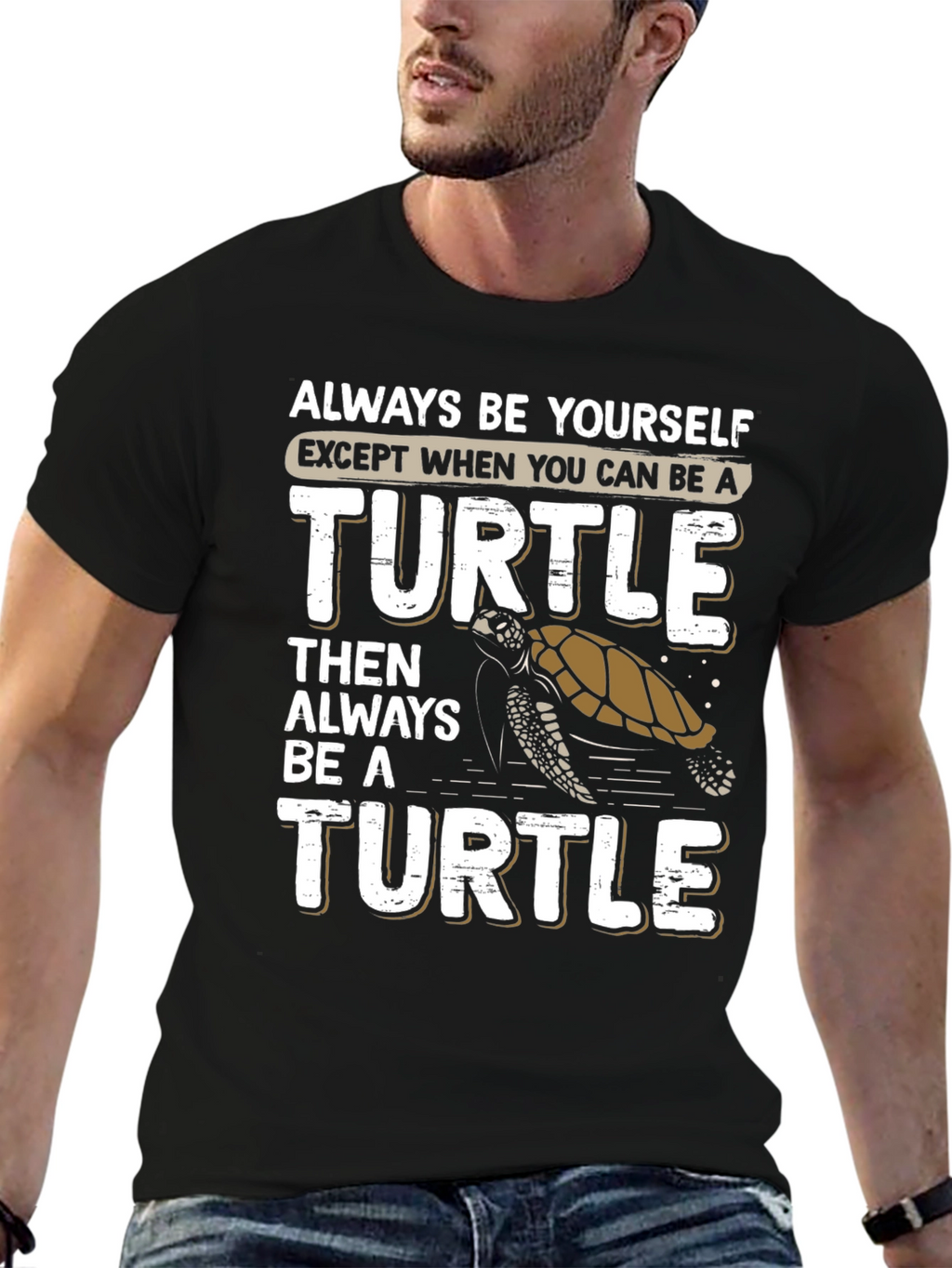Always Be Yourself Turtle Graphic T-Shirt
