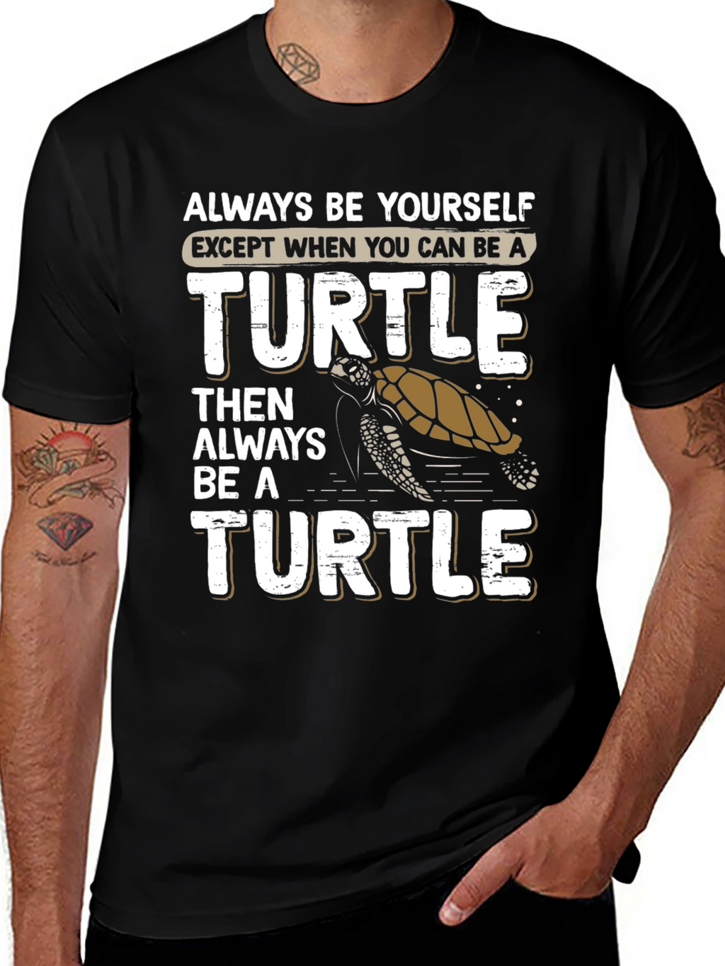 Always Be Yourself Turtle Graphic T-Shirt