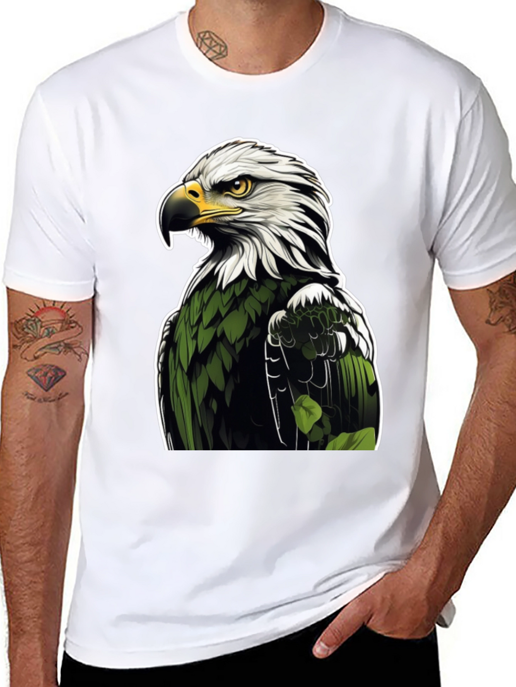 Eagle Graphic Print Black T-Shirt