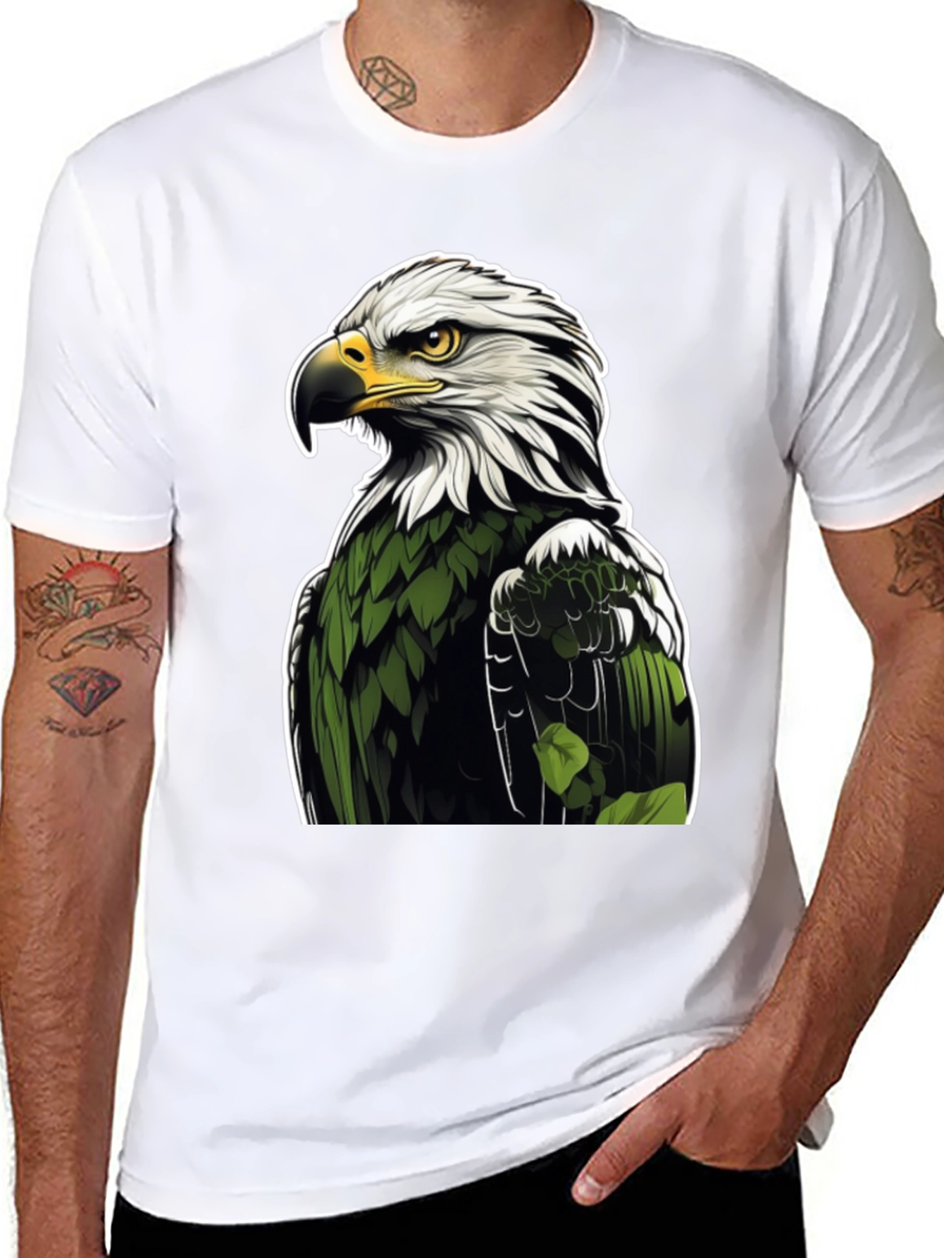 Eagle Graphic Print Black T-Shirt