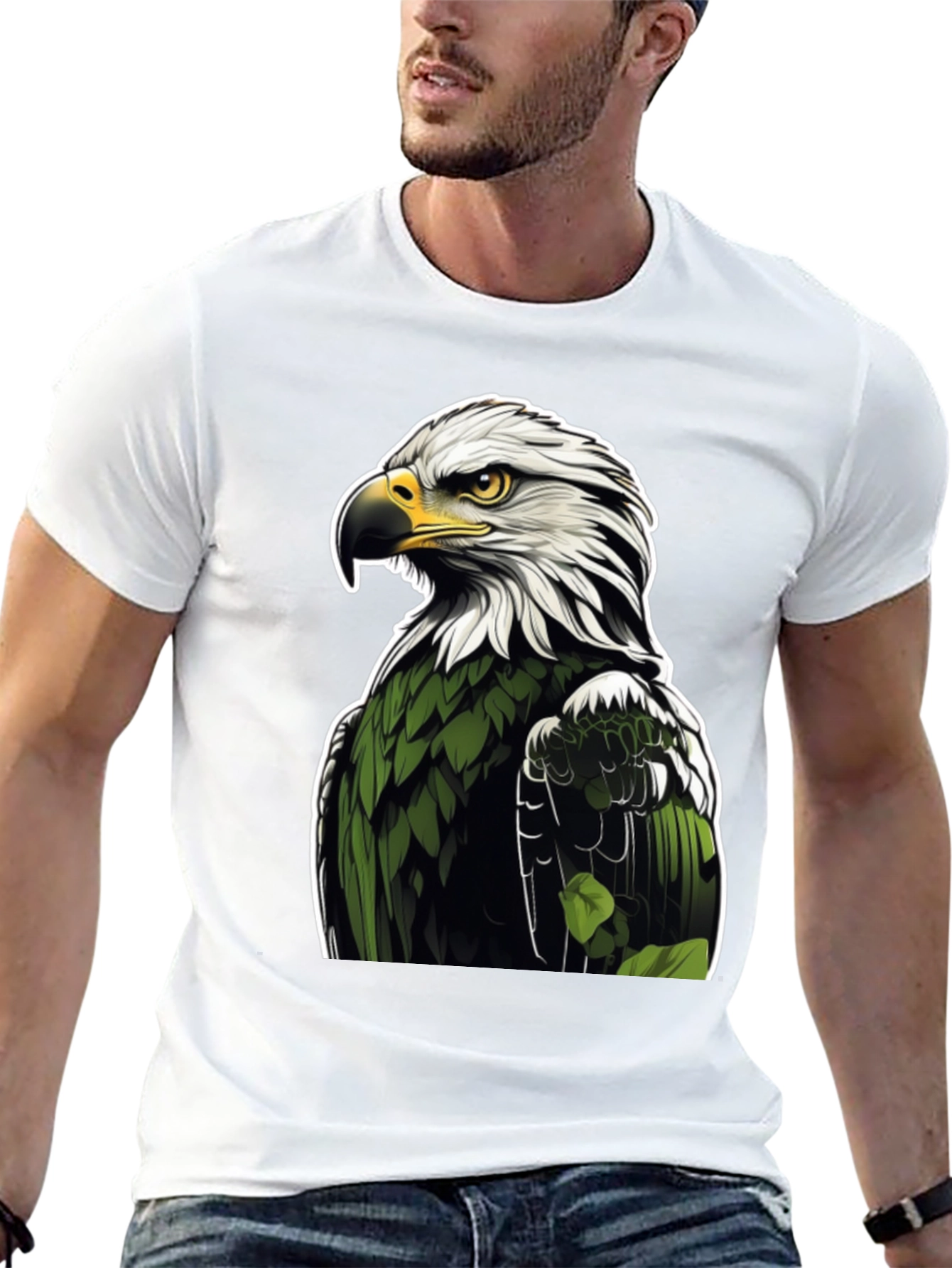 Eagle Graphic Print Black T-Shirt