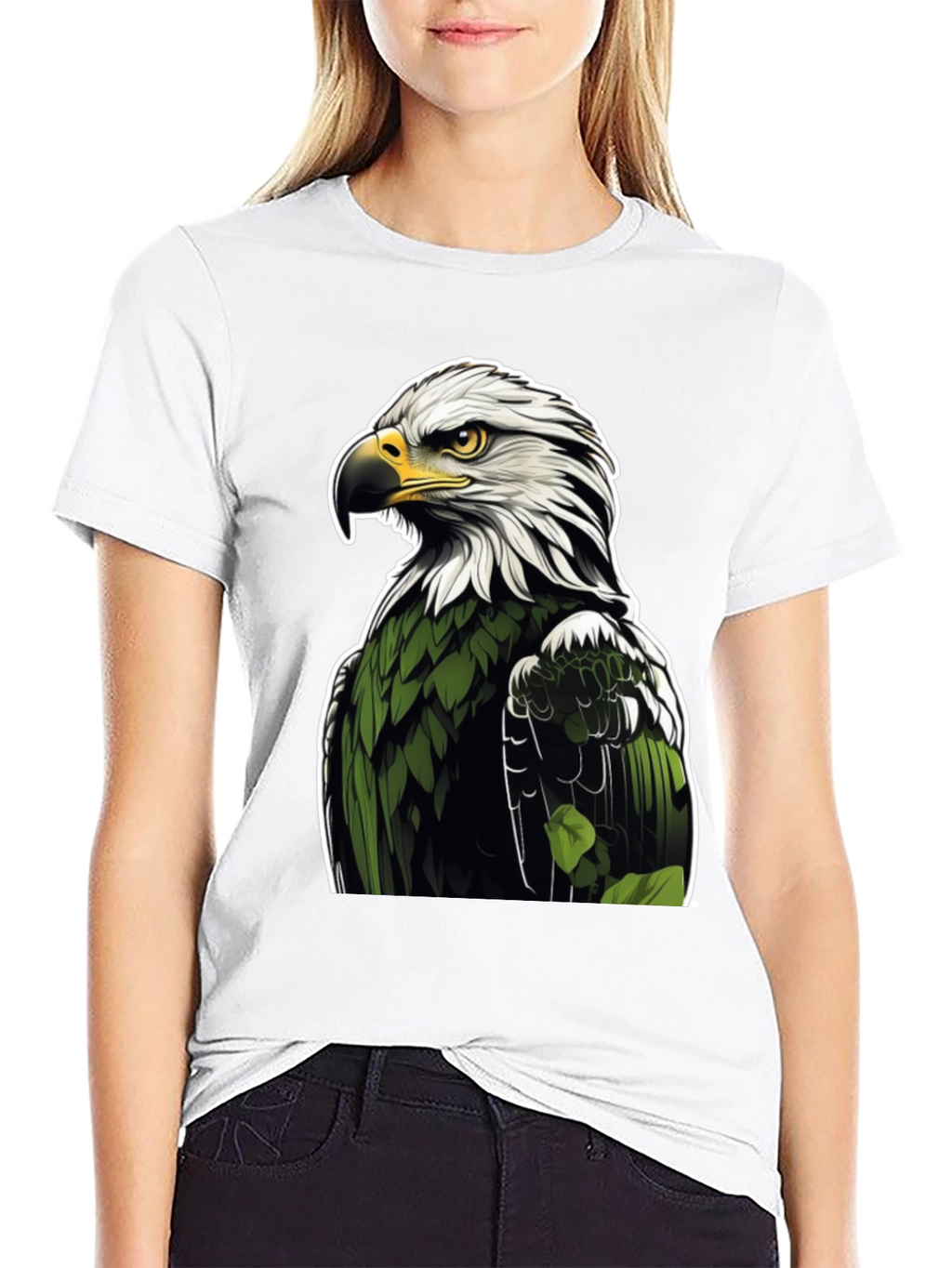 Eagle Graphic Print Black T-Shirt