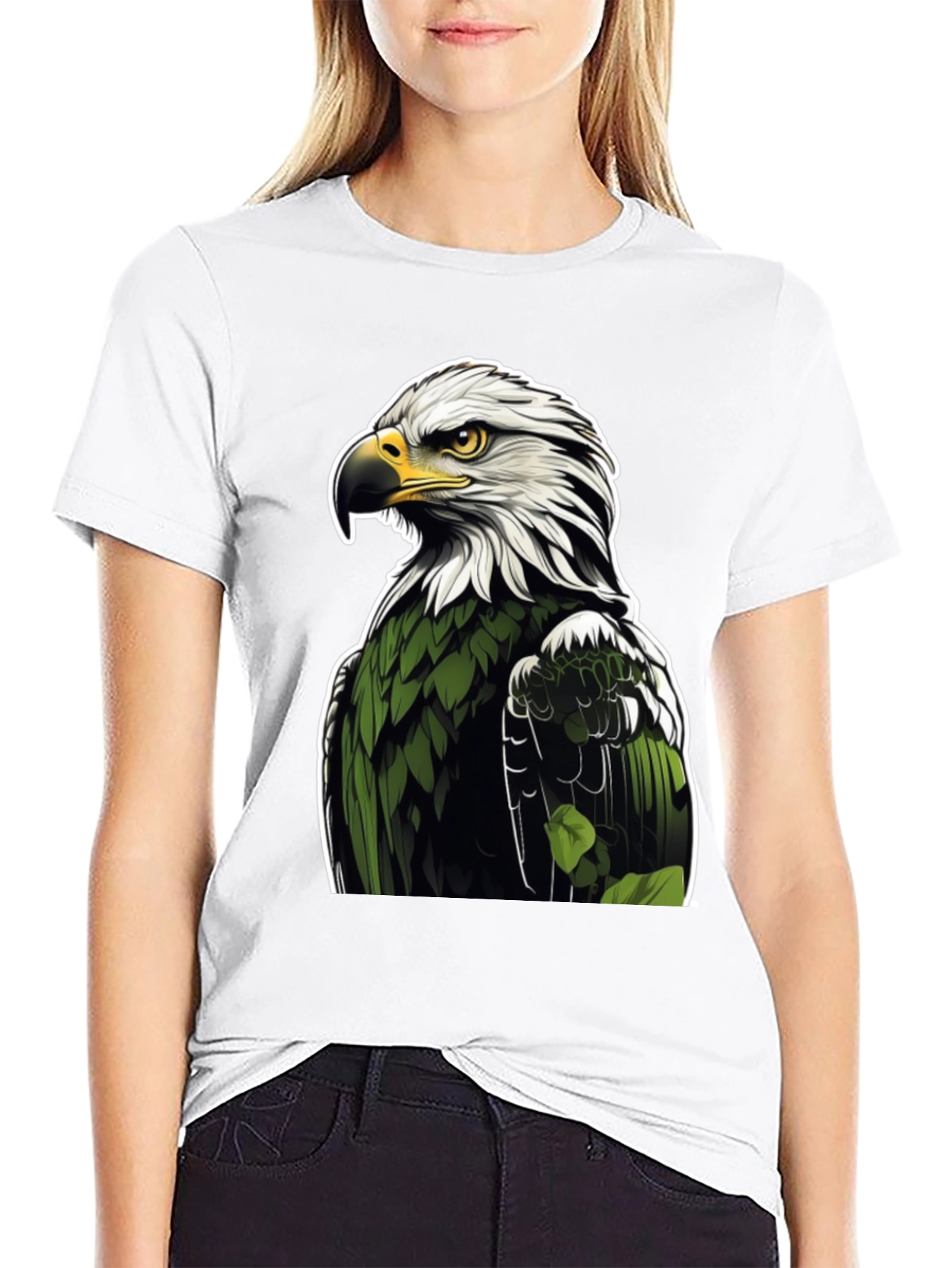 Eagle Graphic Print Black T-Shirt