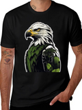 Eagle Graphic Print Black T-Shirt