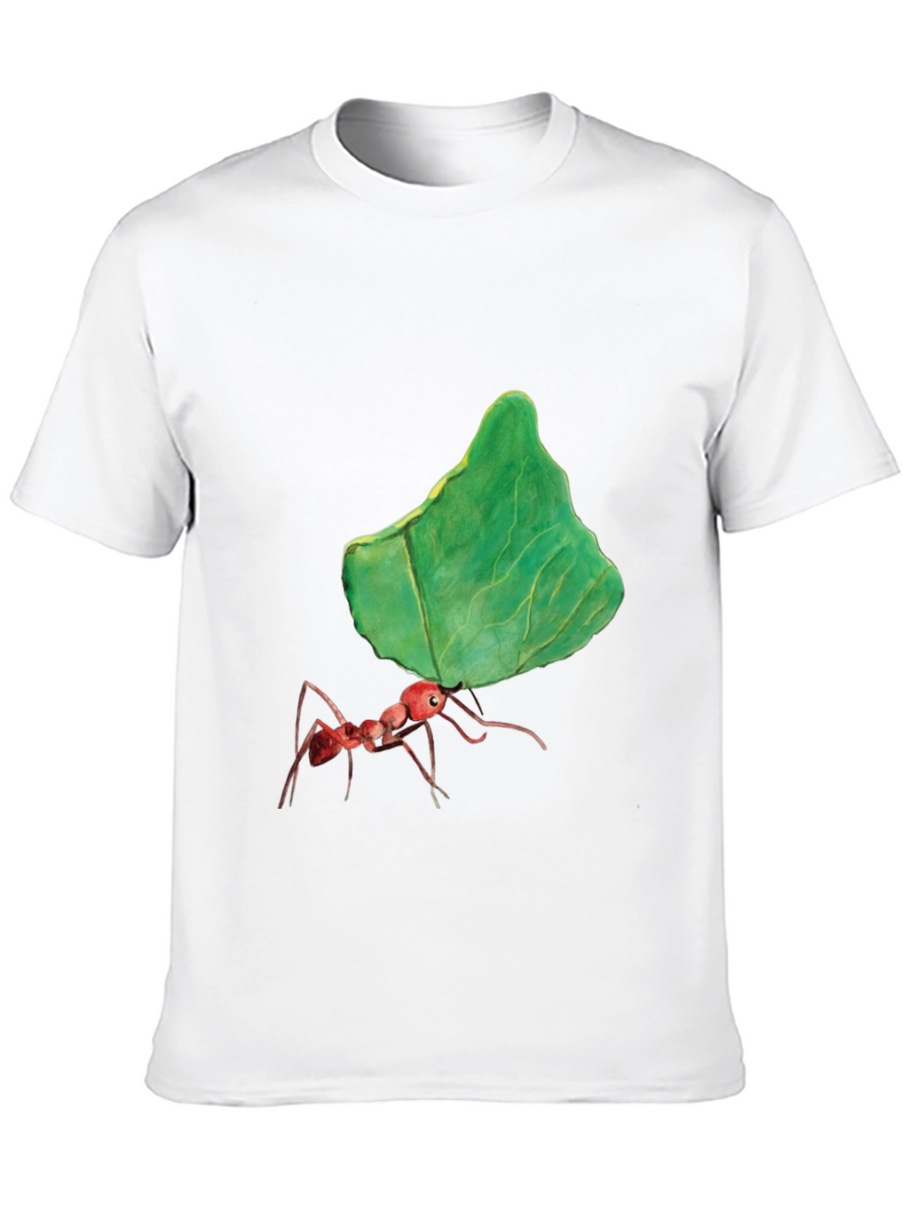 Ant Carrying Leaf Graphic Tee - Black