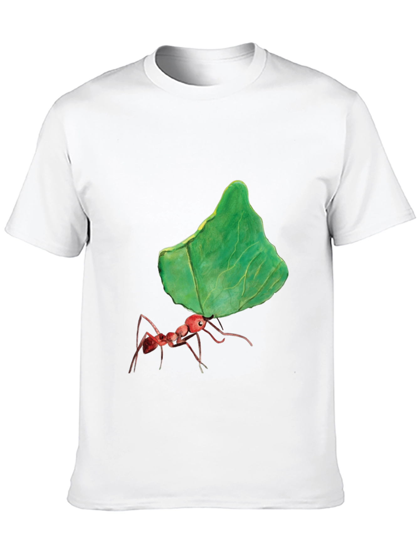 Ant Carrying Leaf Graphic Tee - Black