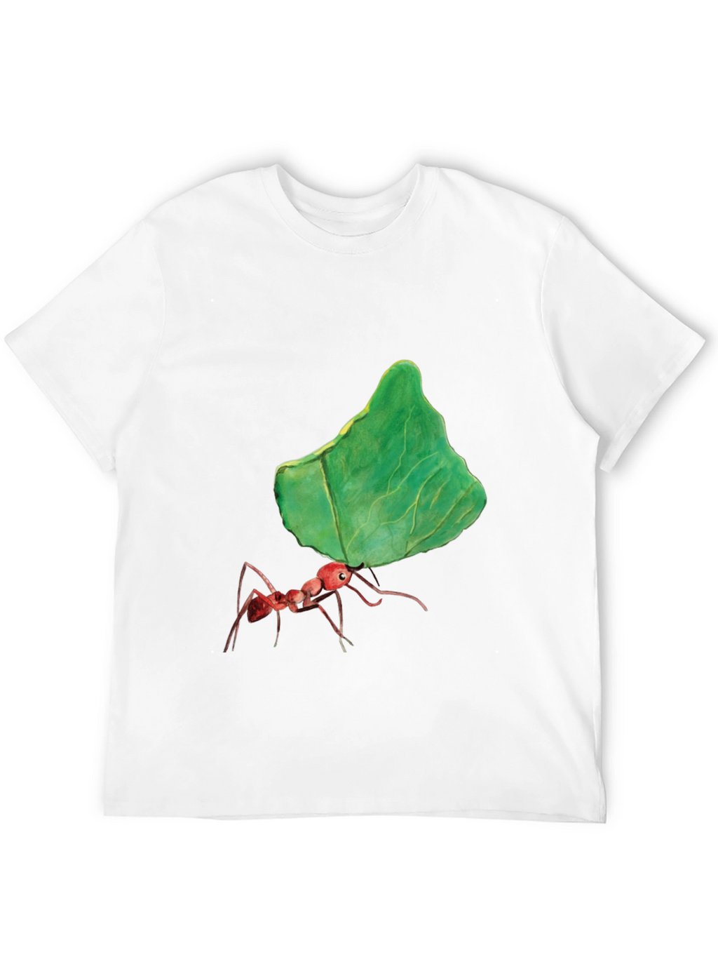 Ant Carrying Leaf Graphic Tee - Black