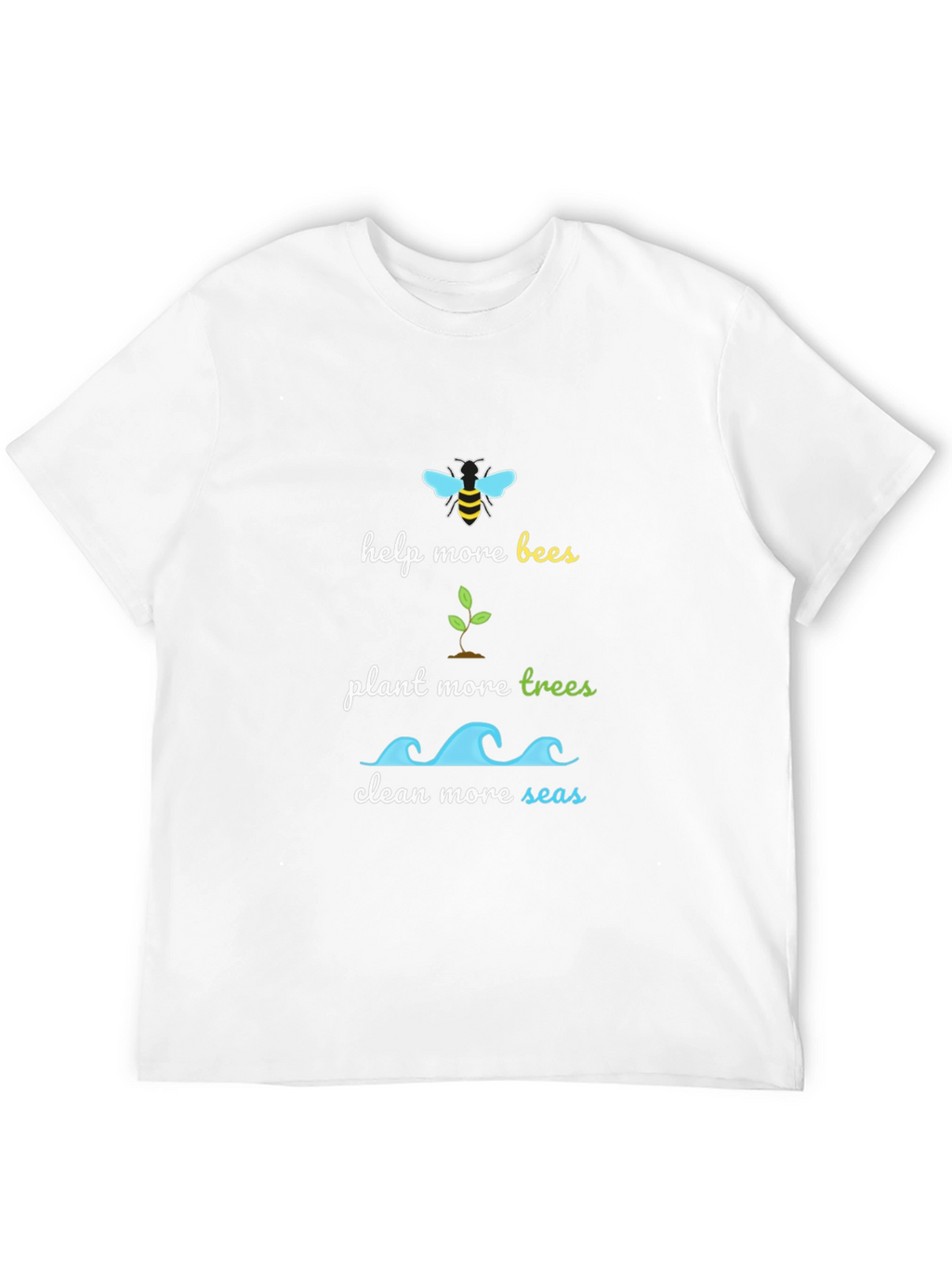 Eco-Friendly Graphic Tee - Bees Trees Seas