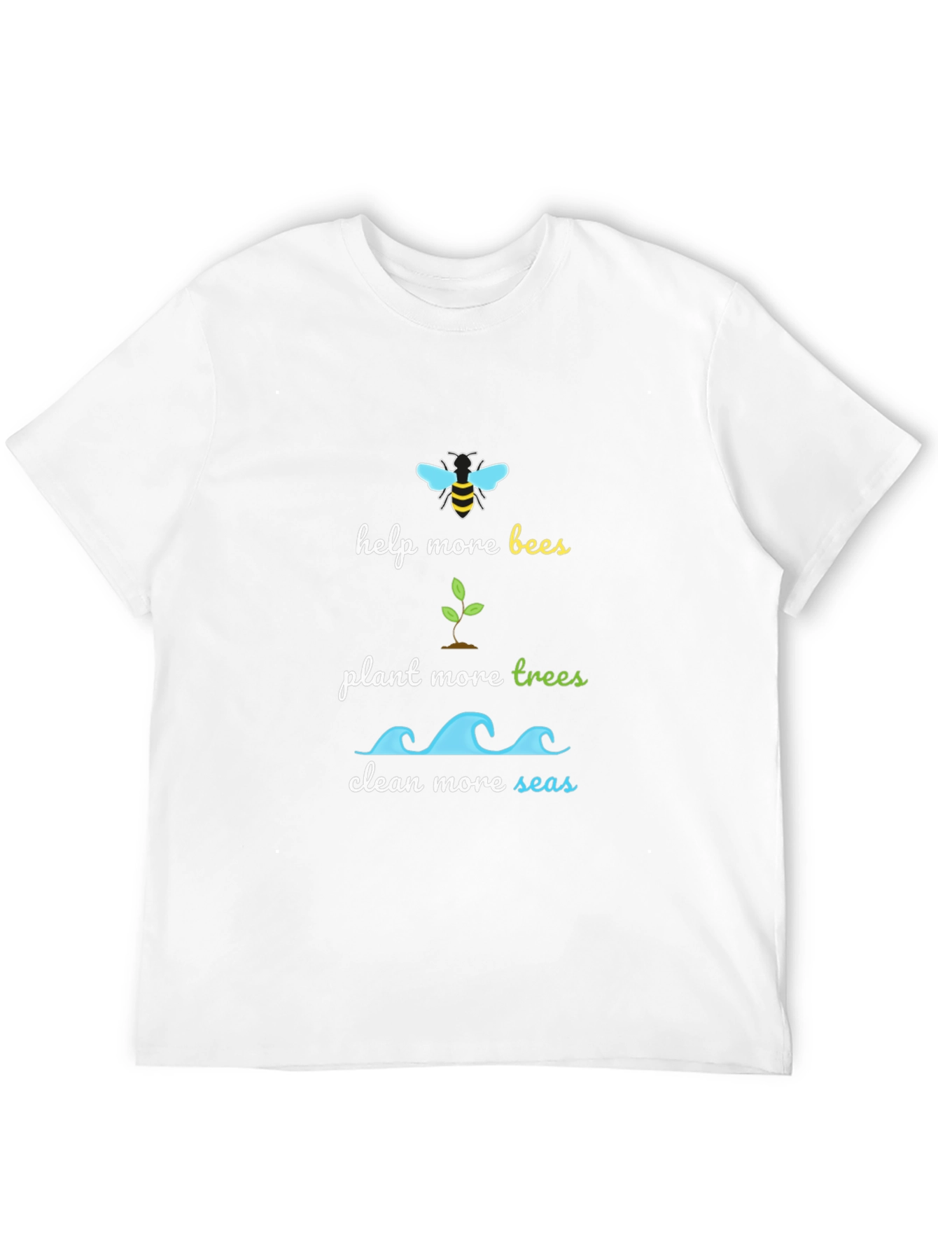 Eco-Friendly Graphic Tee - Bees Trees Seas