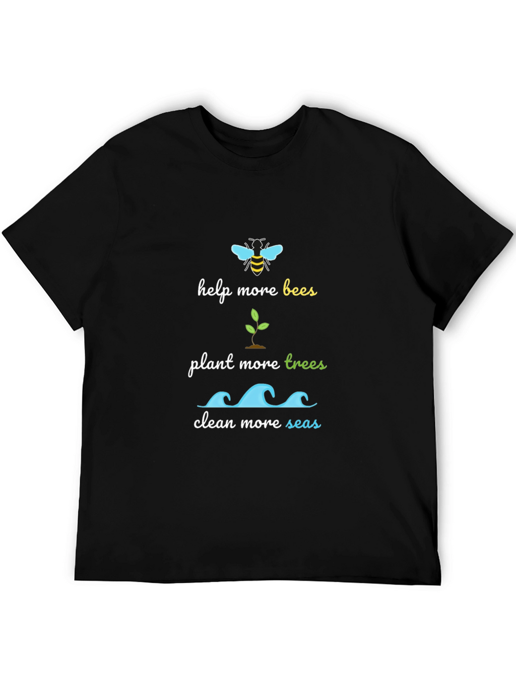 Eco-Friendly Graphic Tee - Bees Trees Seas