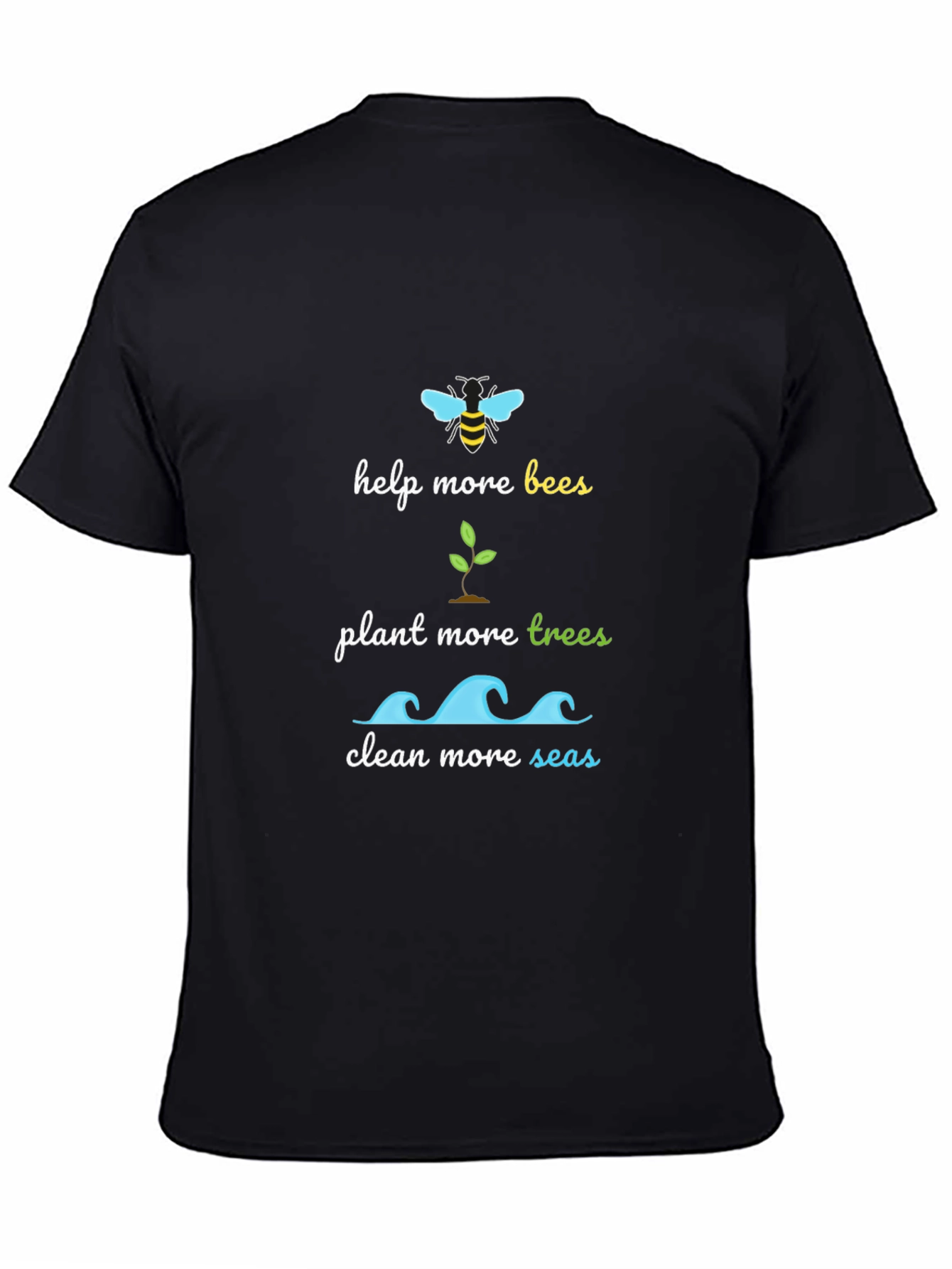 Eco-Friendly Graphic Tee - Bees Trees Seas
