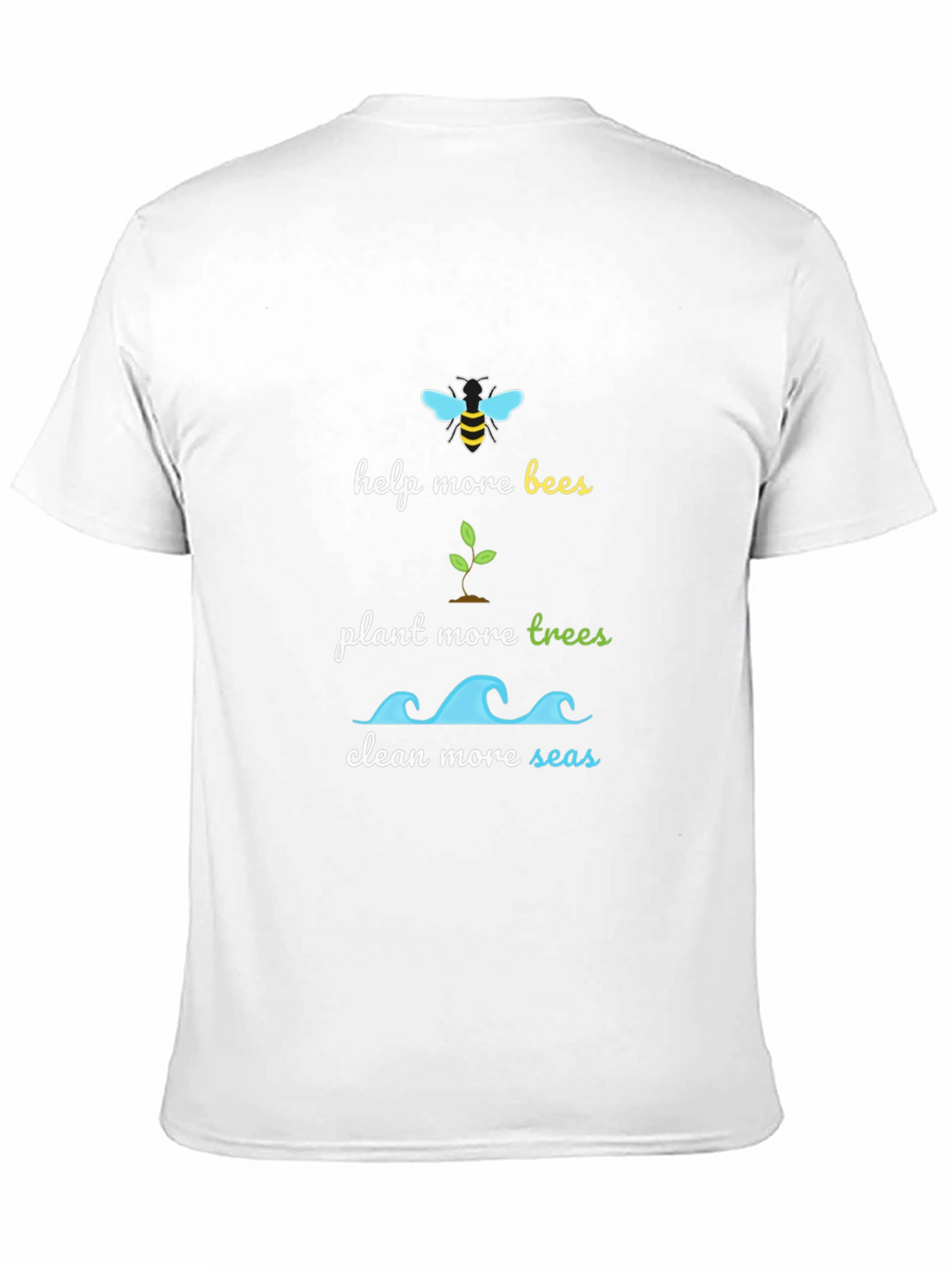 Eco-Friendly Graphic Tee - Bees Trees Seas