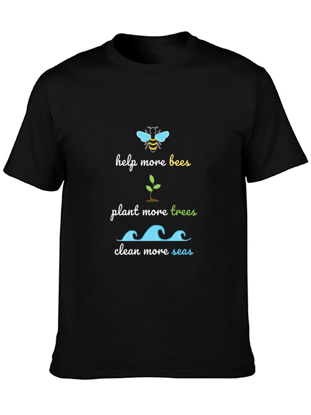 Eco-Friendly Graphic Tee - Bees Trees Seas