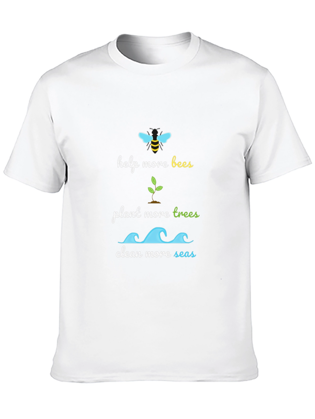 Eco-Friendly Graphic Tee - Bees Trees Seas