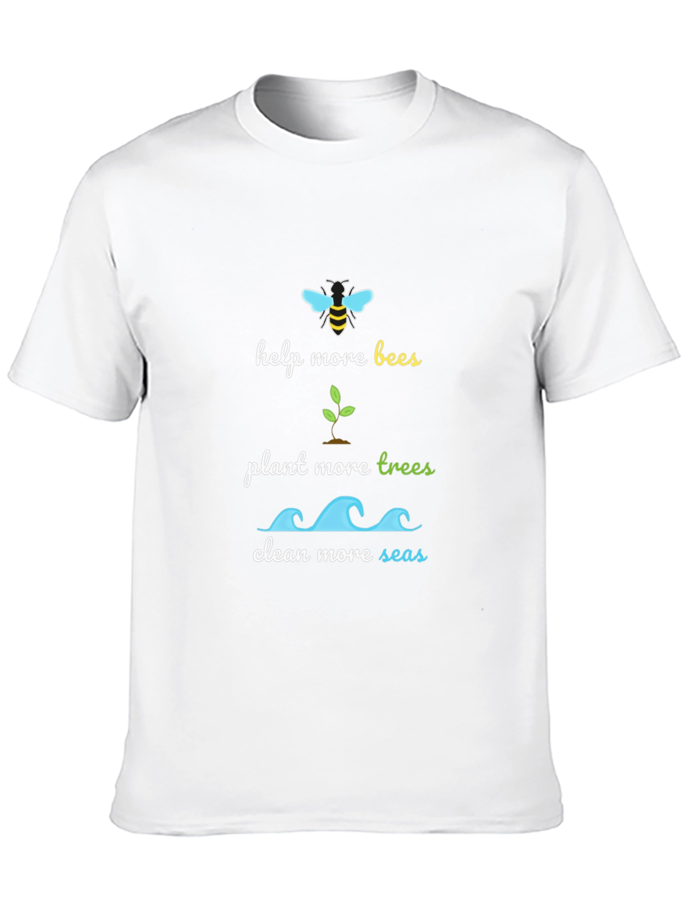 Eco-Friendly Graphic Tee - Bees Trees Seas
